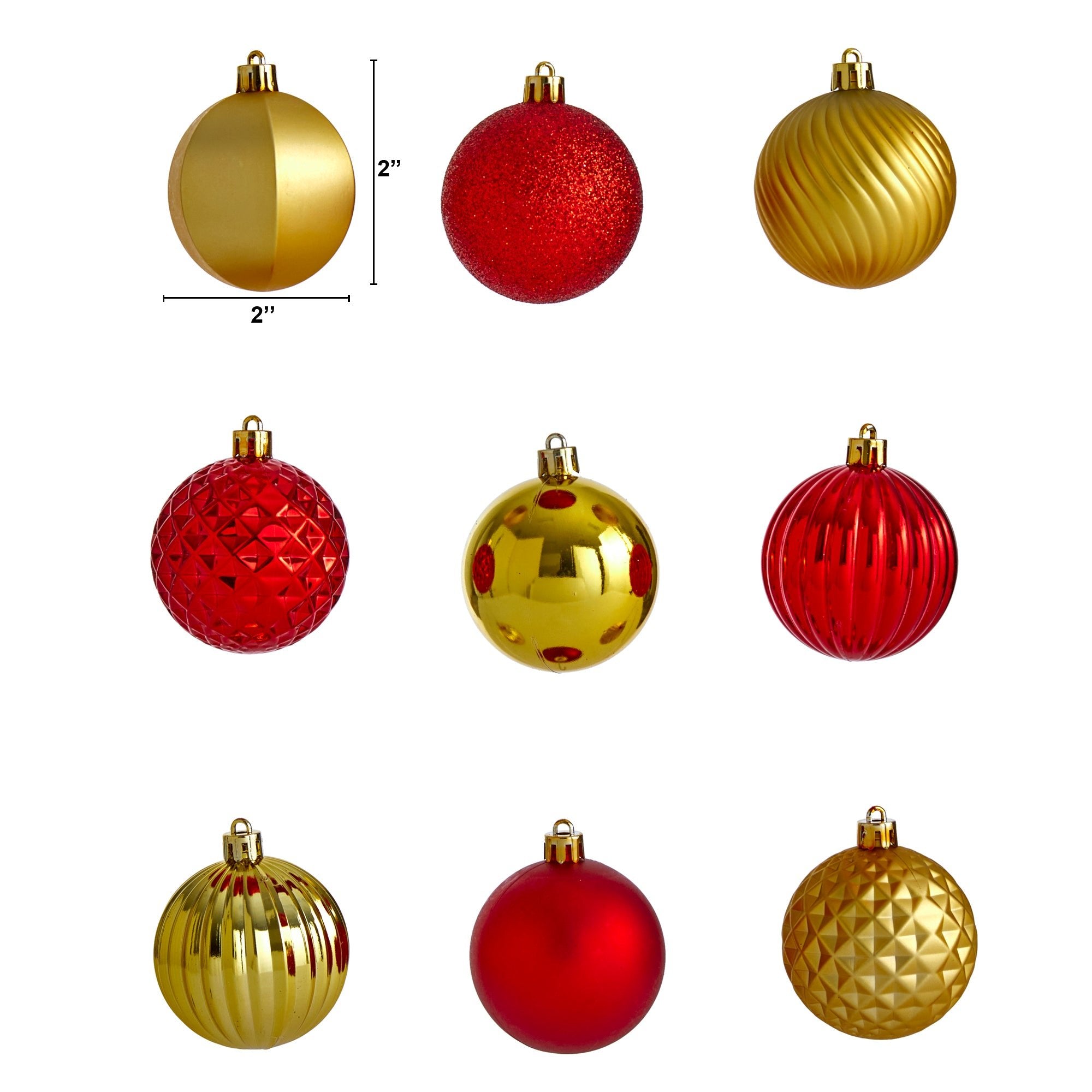 101 - Count Christmas Tree Ornament Set, Red | Zigeze
