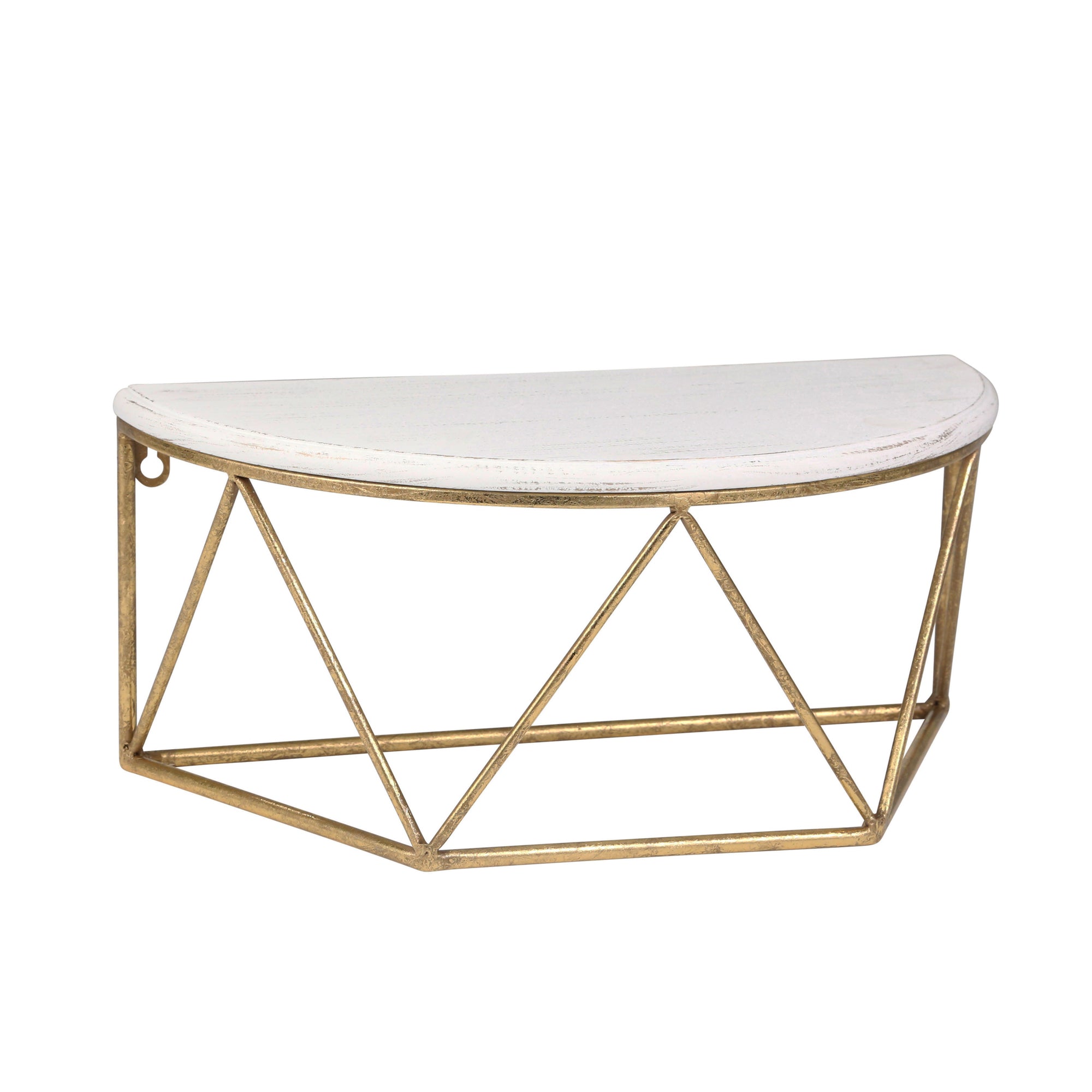 16" L Demilune Wall Shelf, White | Zigeze