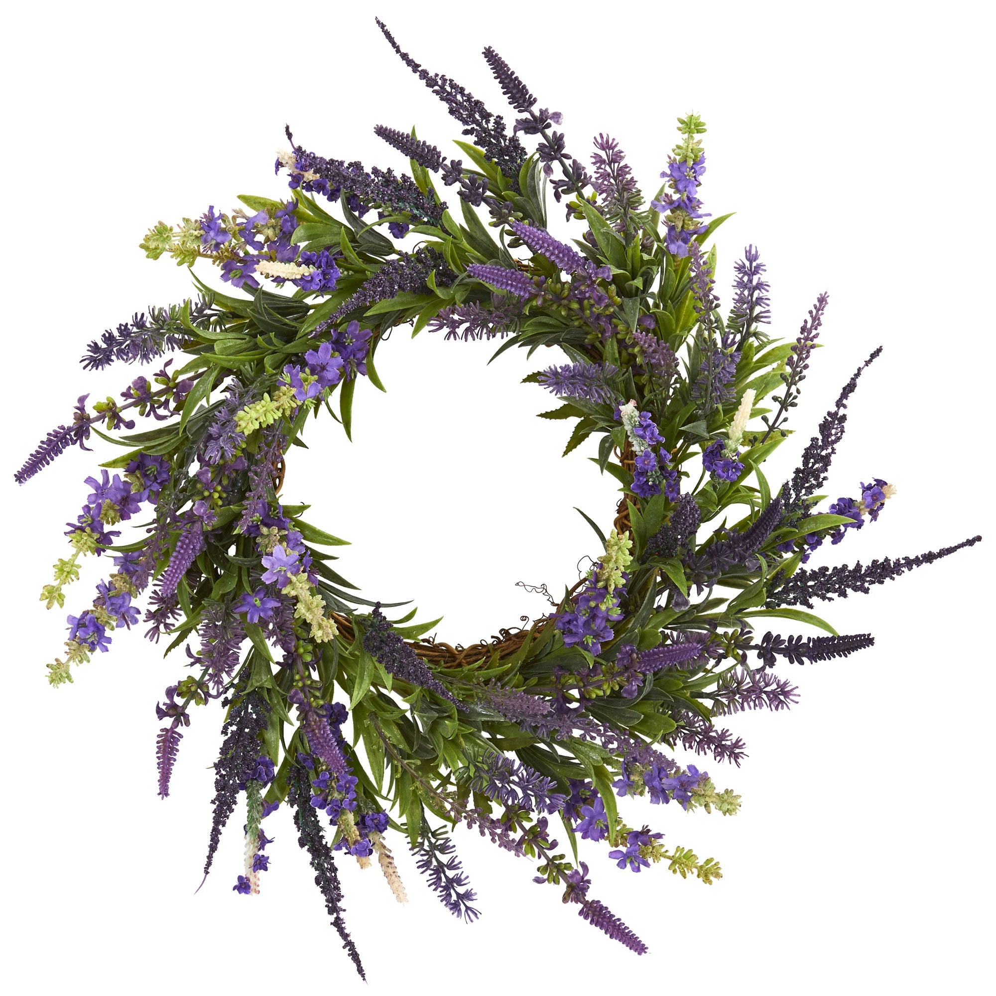 18 - inch Artificial Lavender Floral Wreath | Zigeze
