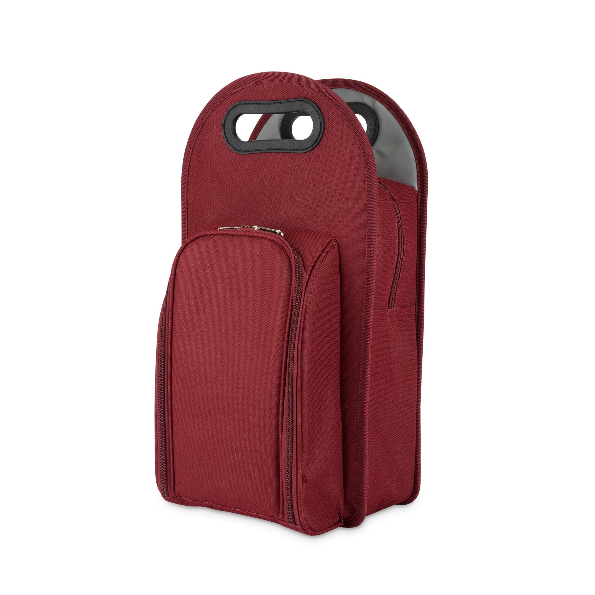 2 - Bottle Tote in Burgundy & Gray | Zigeze