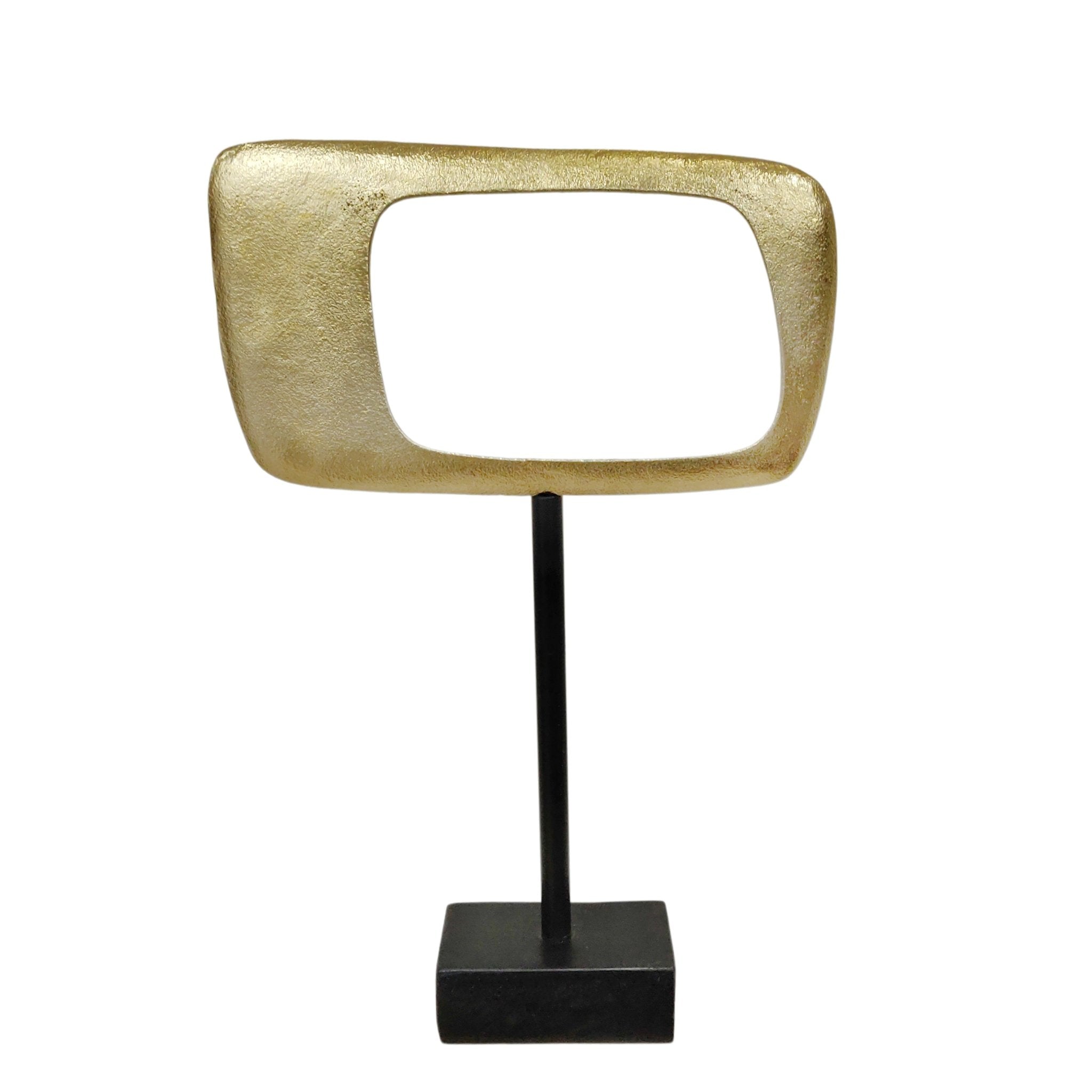 21.75" Aluminum Rhombus On Stand, Gold | Zigeze
