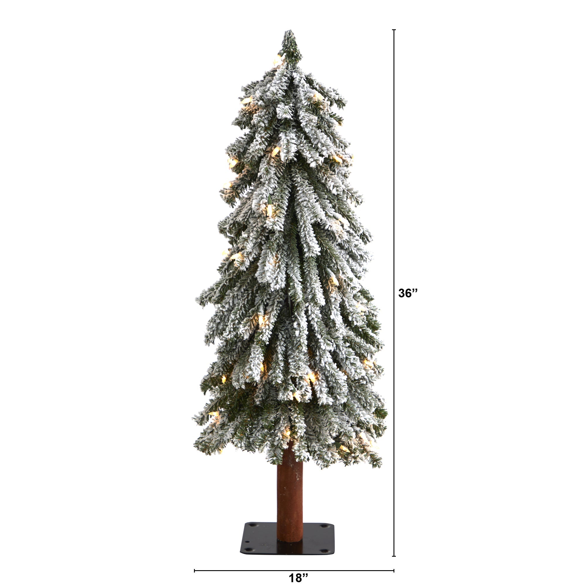 3' Flocked Grand Alpine with 50 Clear Lights and 193 Branches | Zigeze