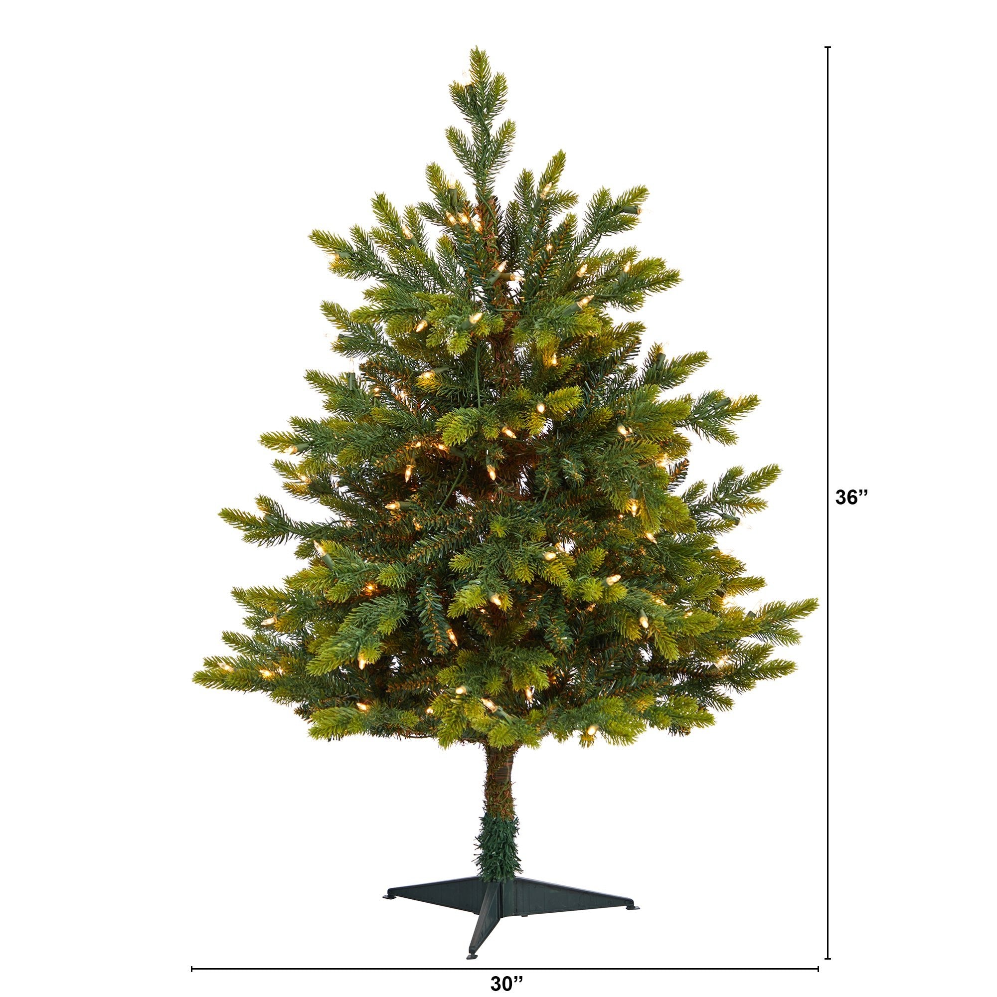 3' North Carolina Fir with 150 Clear Lights and 563 Branches | Zigeze
