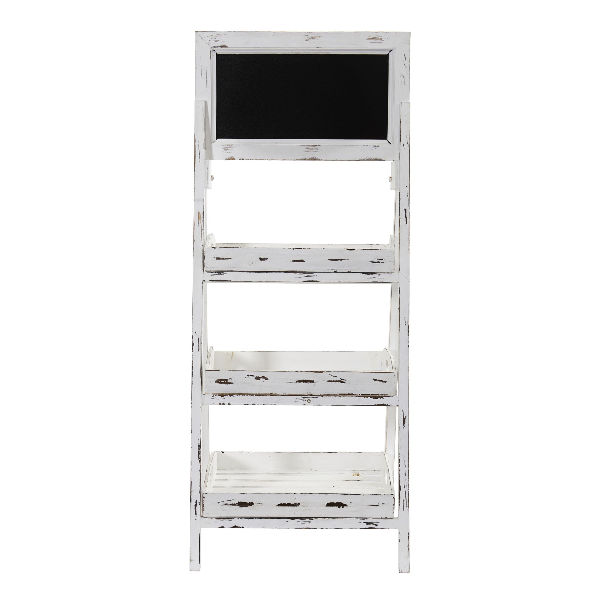 3' White Washed Farmhouse Stand with Chalkboard | Zigeze