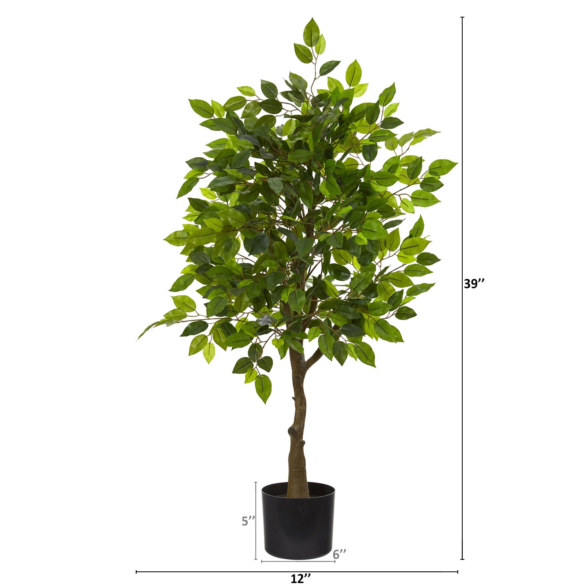 39" Ficus Artificial Tree with Single Trunk | Zigeze