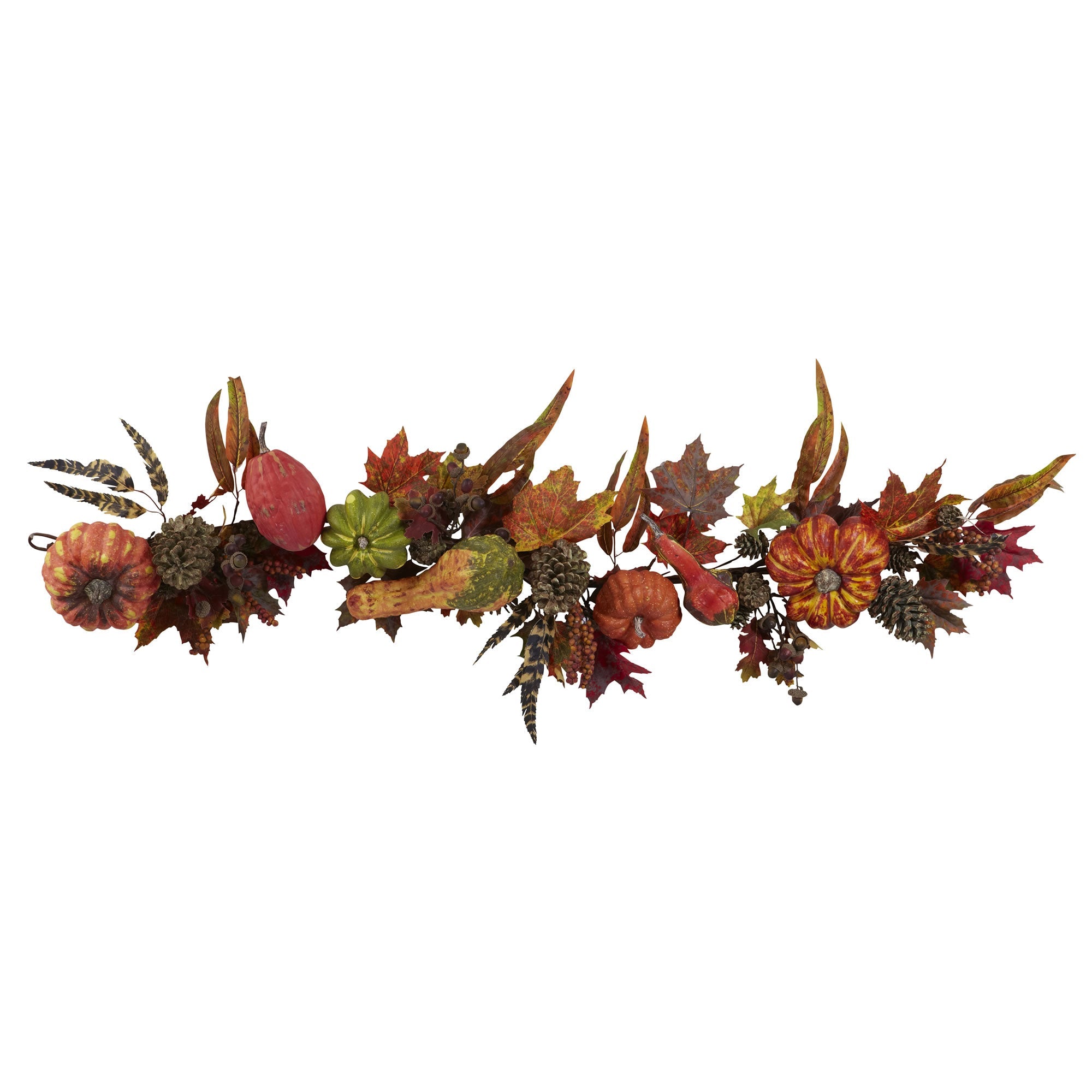 54" Garland Adorned with Pumpkin & Gourds | Zigeze