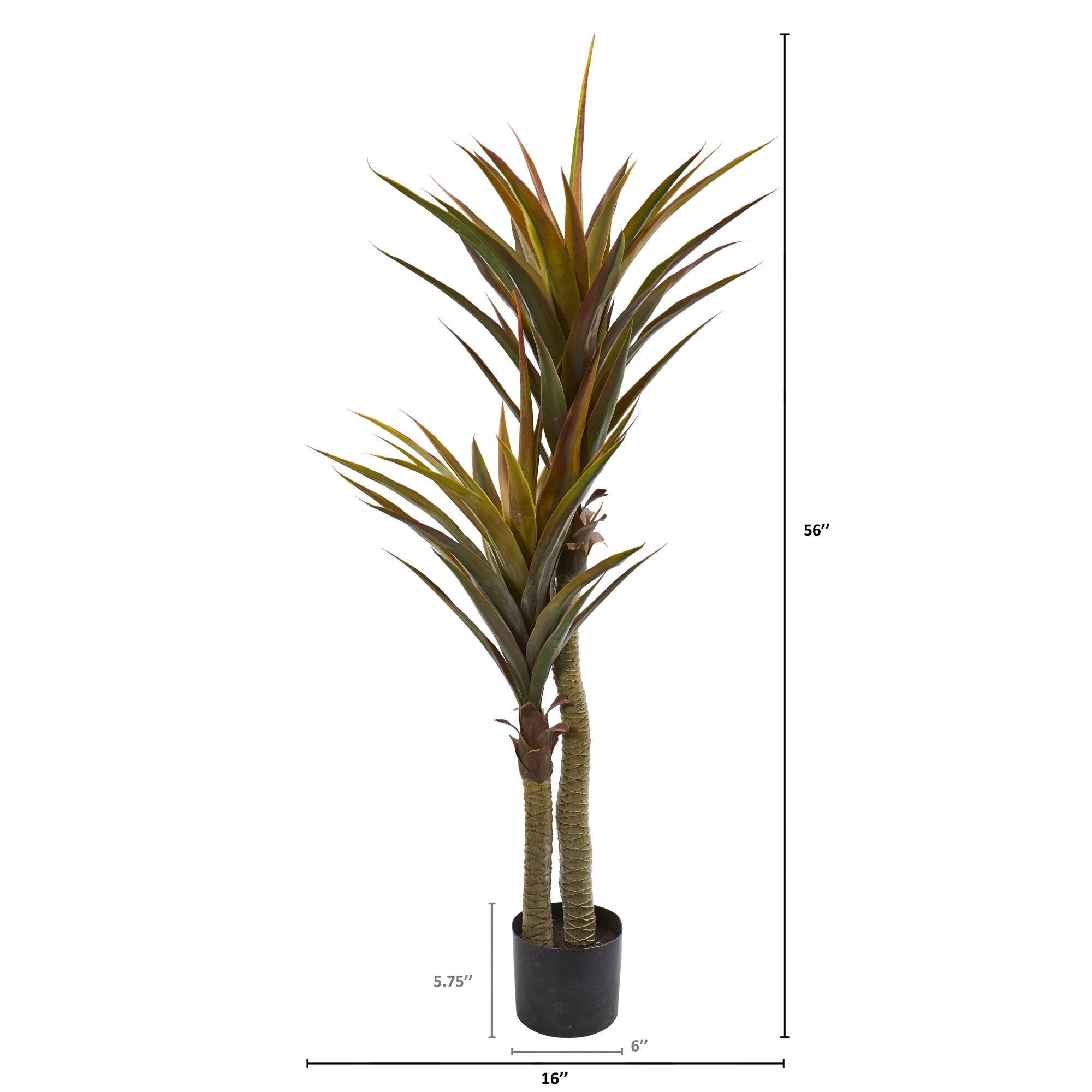 56" Yucca Artificial Tree with Two Sturdy Stems | Zigeze