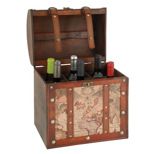 6 Bottle Old World Wooden Wine Box | Zigeze
