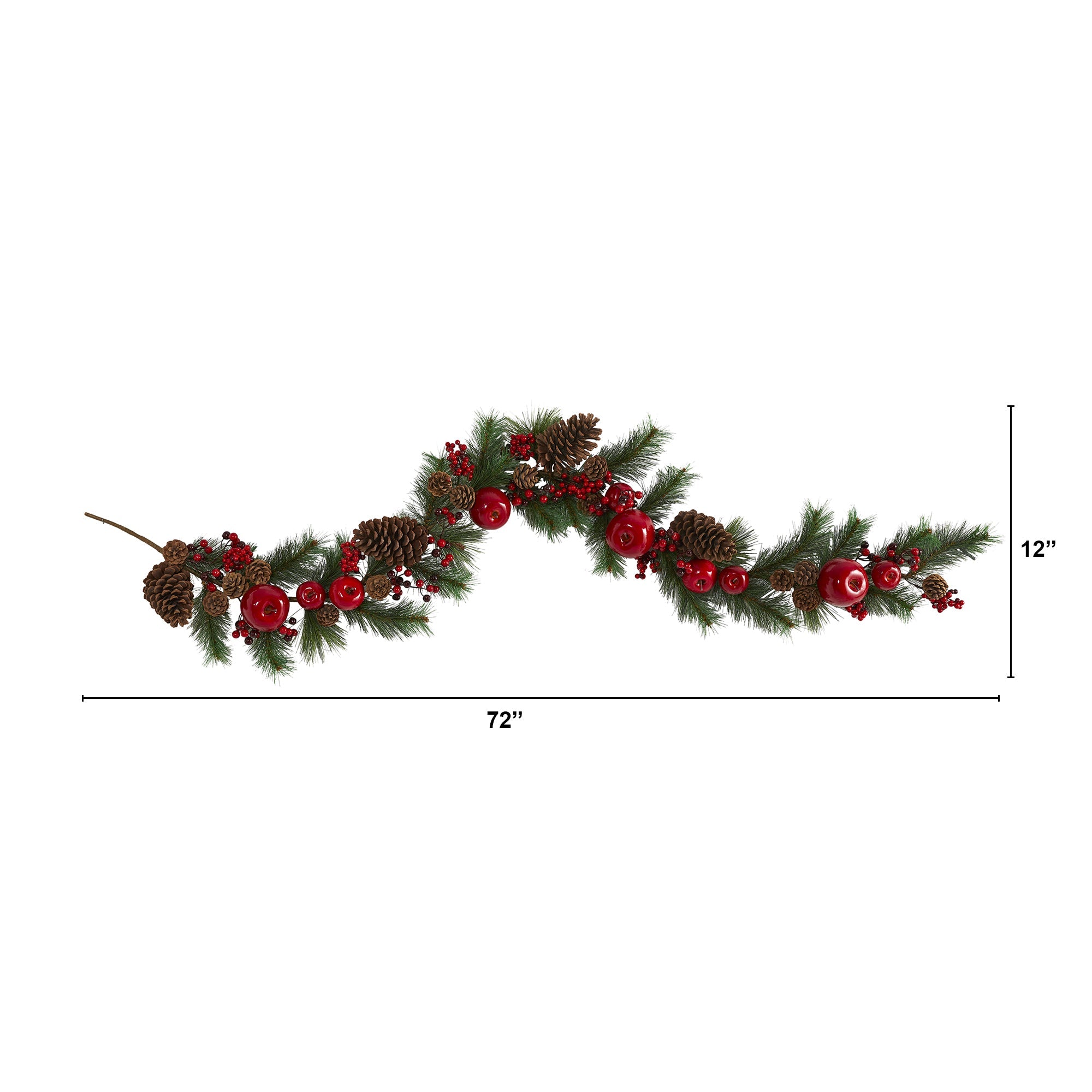 6' Garland with Apple, Berries, and Pine Cones | Zigeze