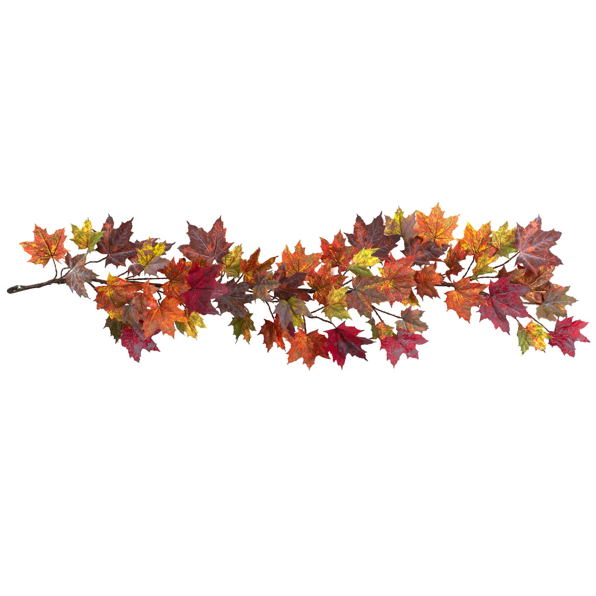 60" Garland Adorned with Fall Maple Leaves | Zigeze