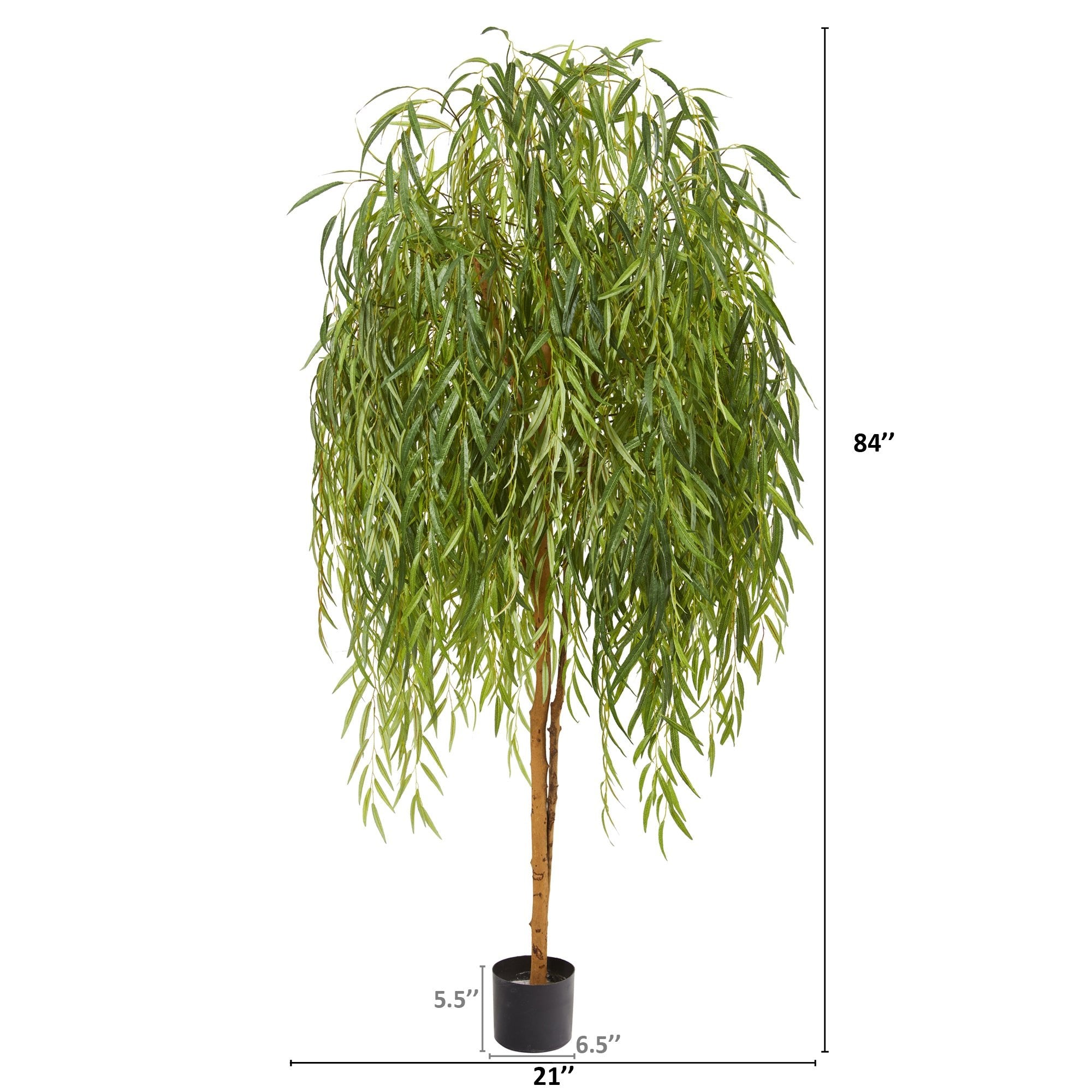 7 - Foot Willow Artificial Tree with Textured Trunk | Zigeze
