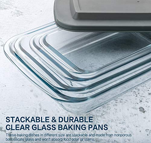 8 - Piece Deep Glass Baking Dish Set, Gray | Zigeze