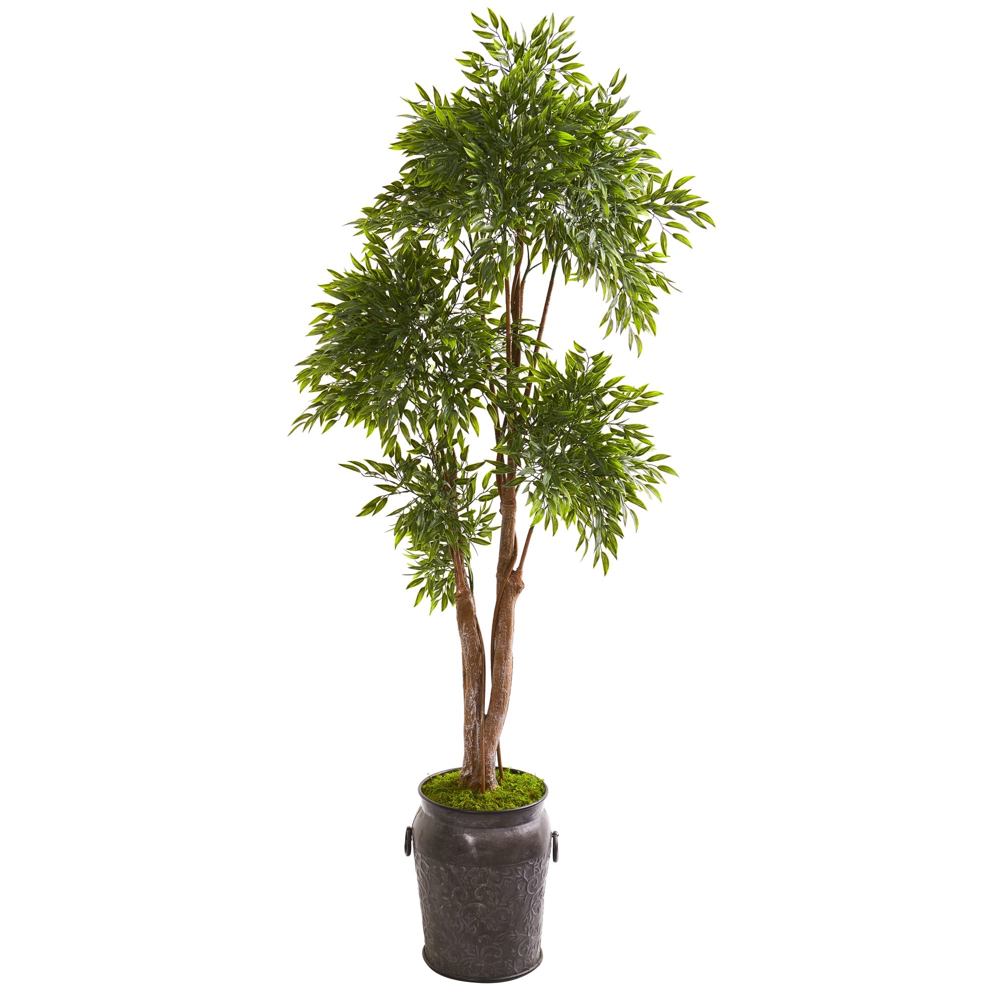 82 - inch Ruscus Artificial Tree in Planter | Zigeze