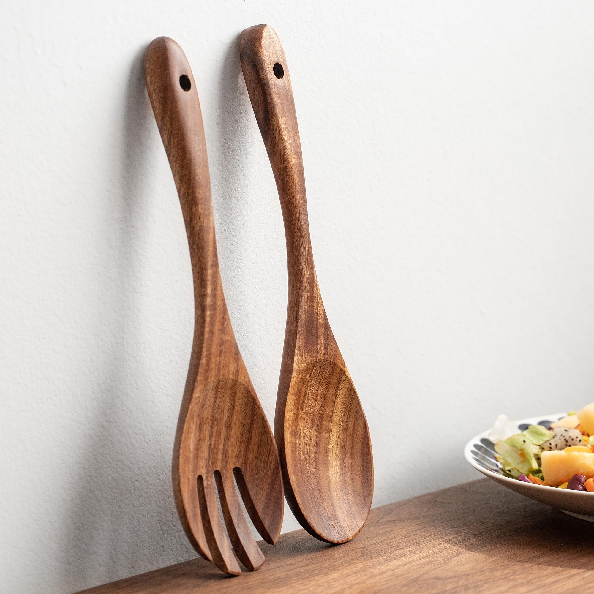 Acacia 12 - inch Wooden Salad Servers | Zigeze