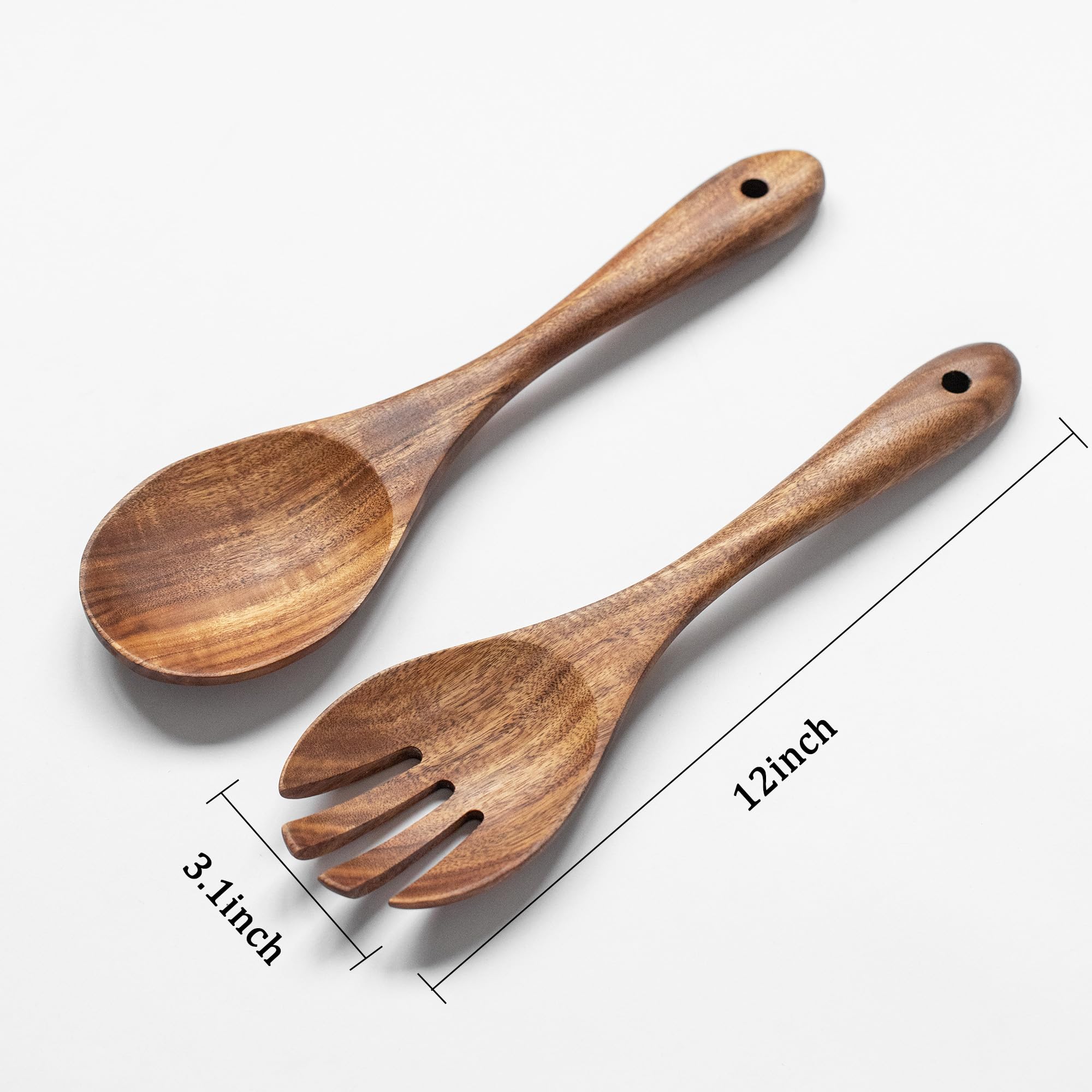 Acacia 12 - inch Wooden Salad Servers | Zigeze