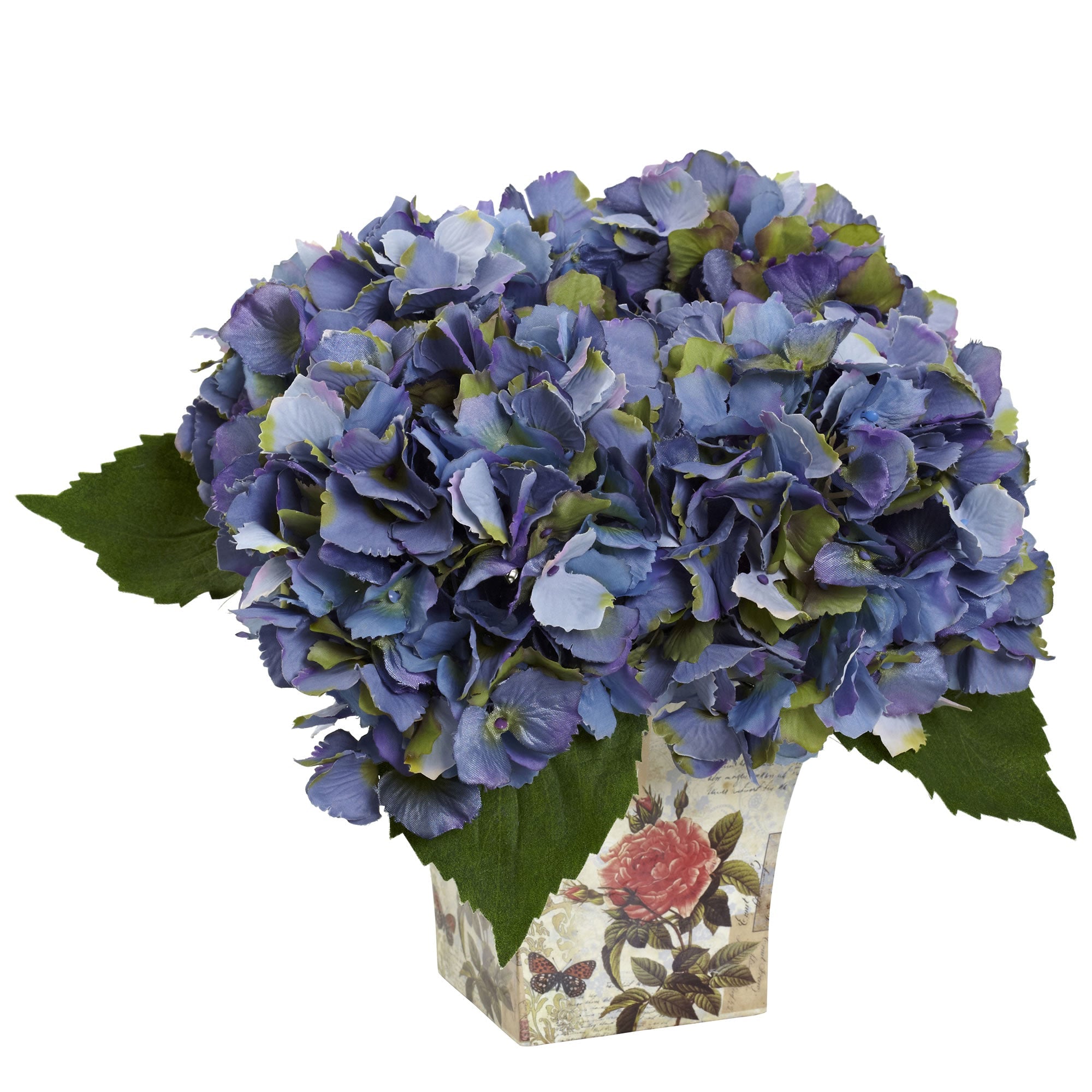 Artificial Blue Hydrangea with Floral Planter | Zigeze