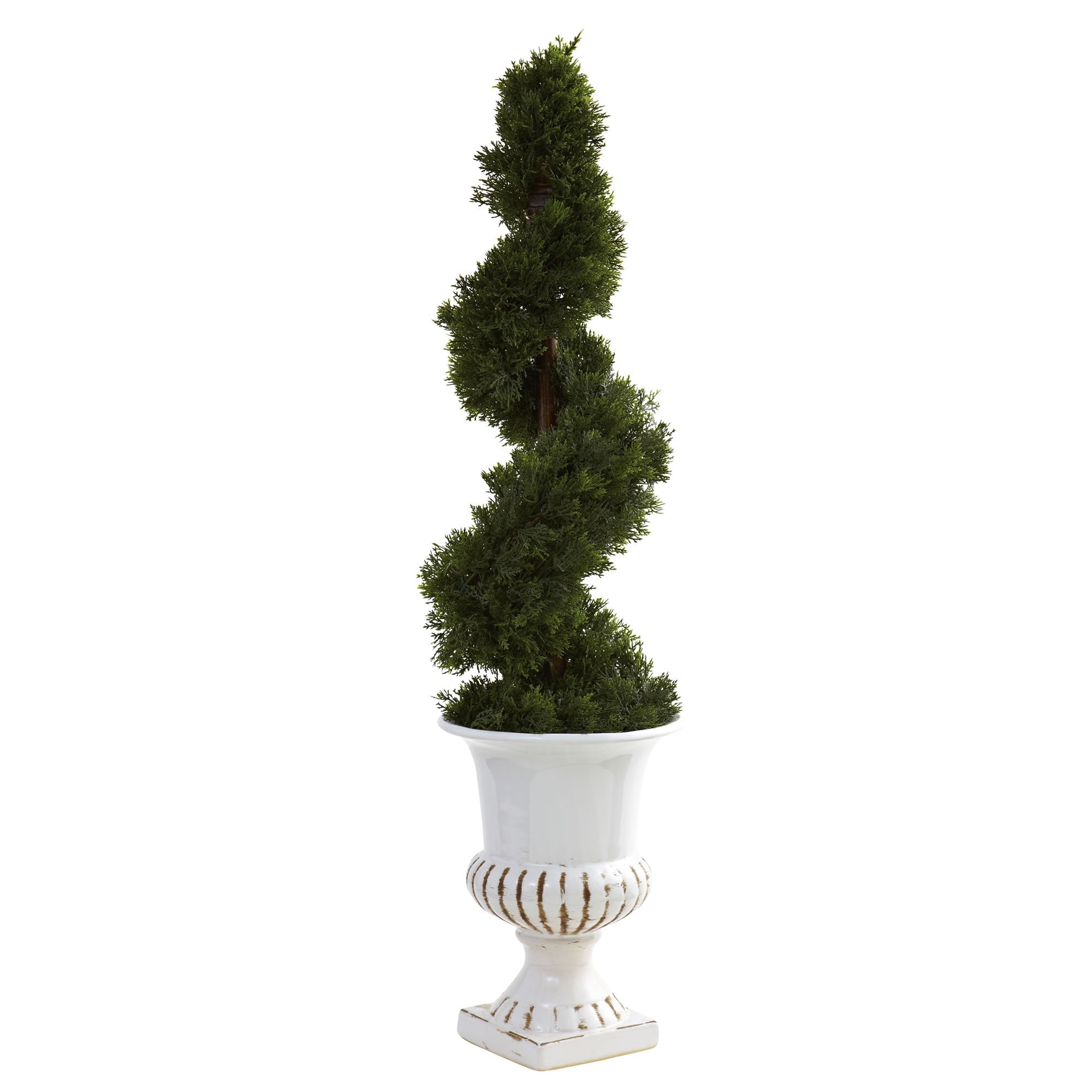 Artificial Cedar Spiral Tree with Decorative Urn | Zigeze