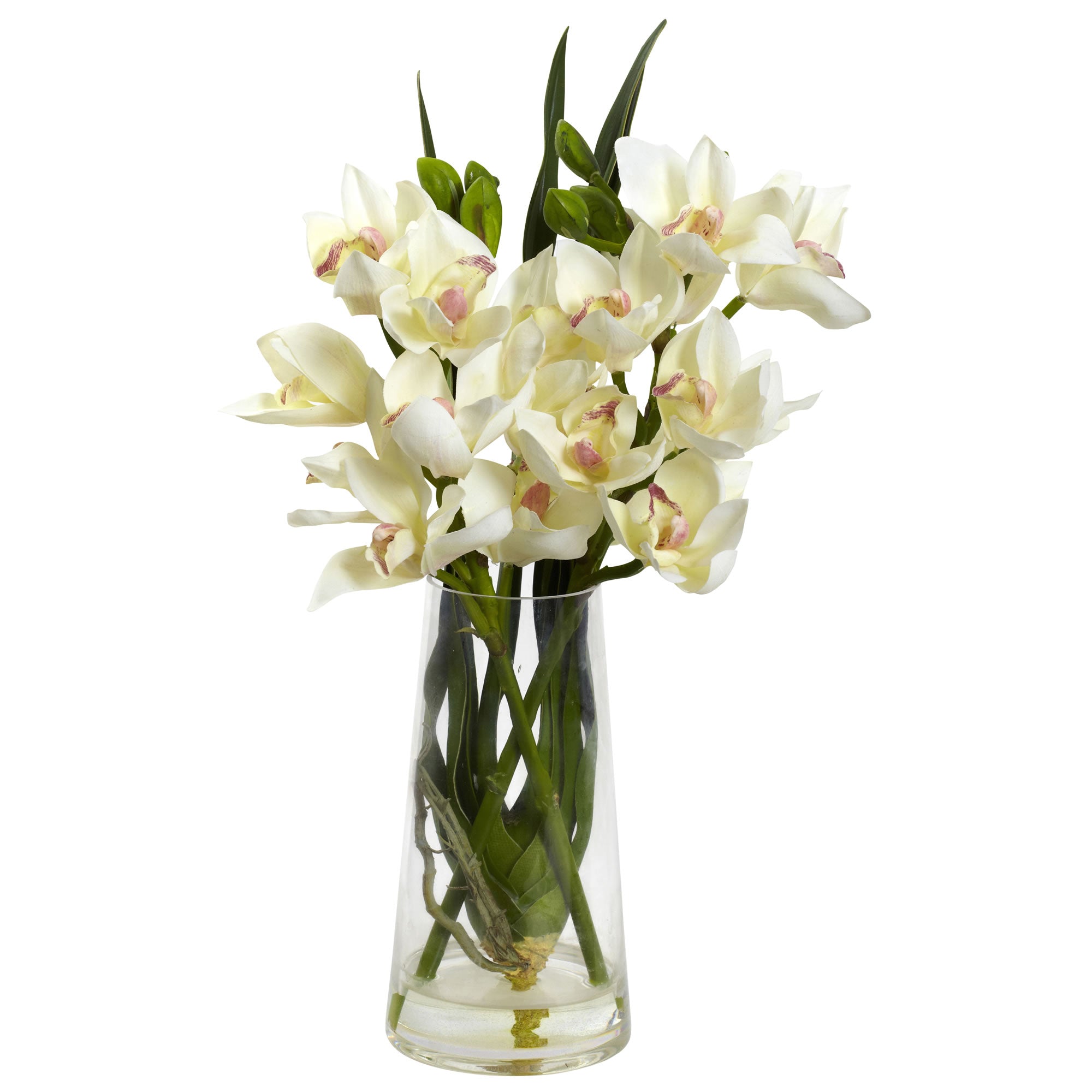 Artificial Cymbidium Orchid Plant with Vase | Zigeze