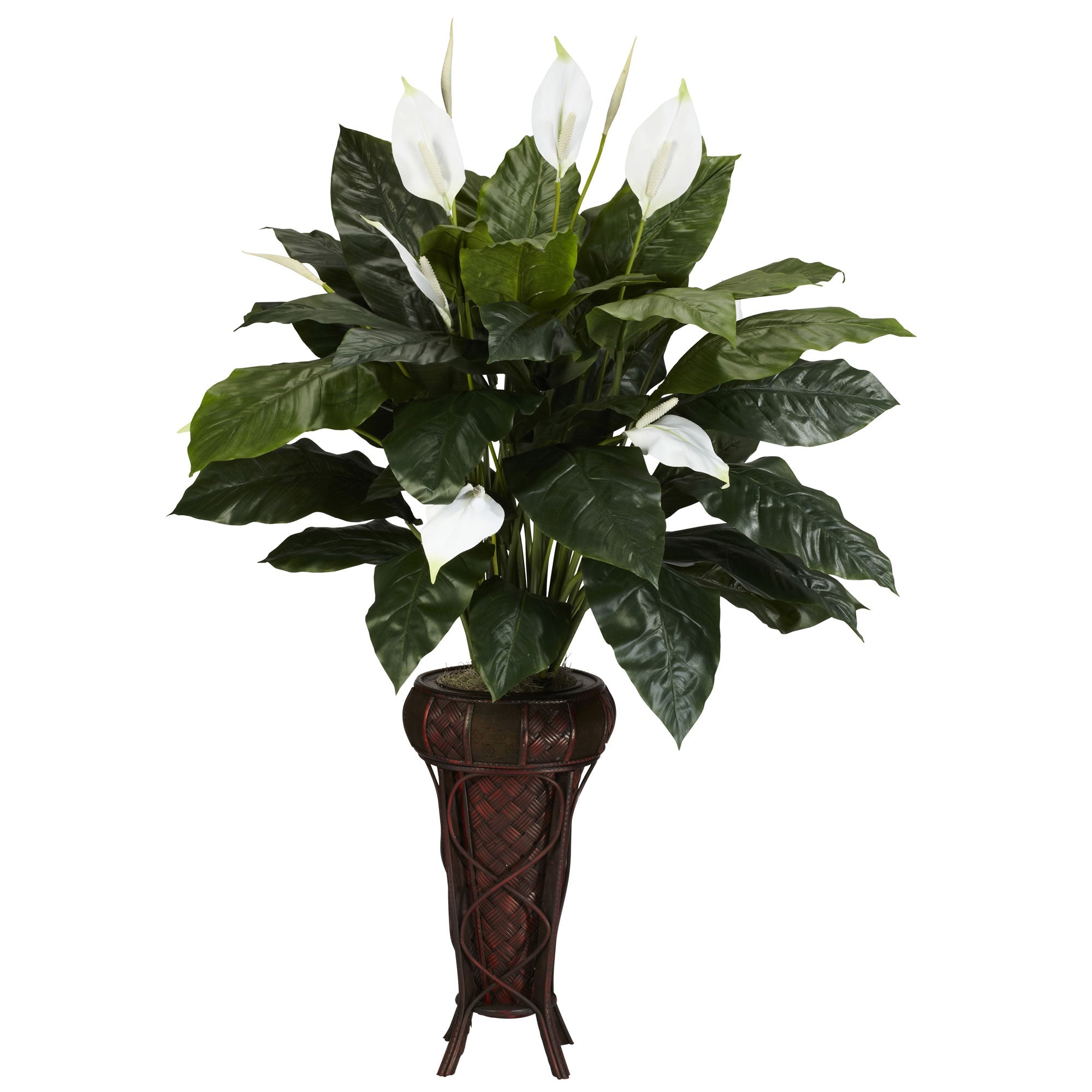 Artificial Spathiphyllum Plant with Stand | Zigeze