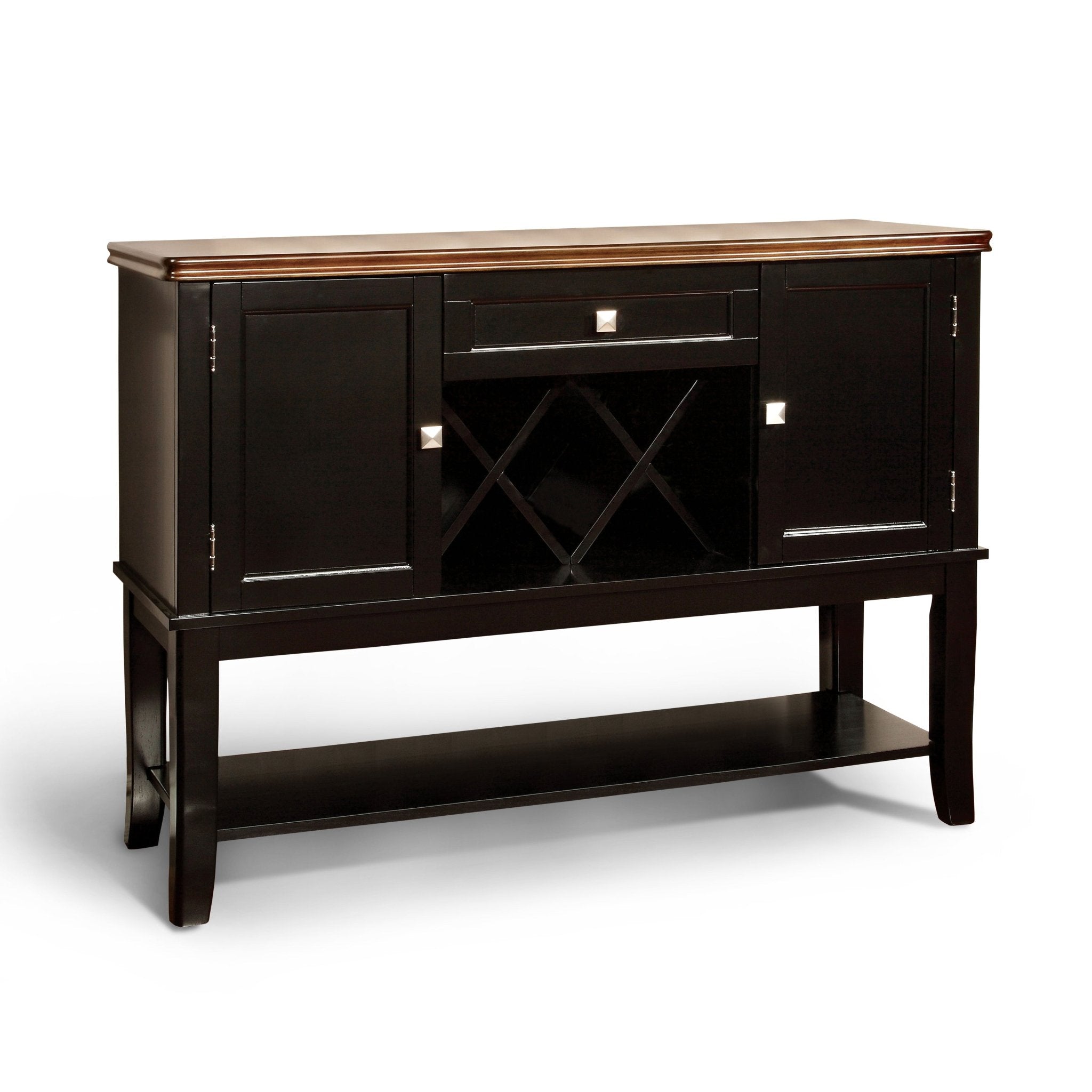 Benton Transitional Multi - Storage Server in Black and Cherry | Zigeze