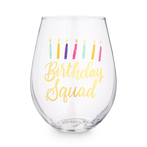 Birthday Squad 30 oz Stemless Wine Glass | Zigeze