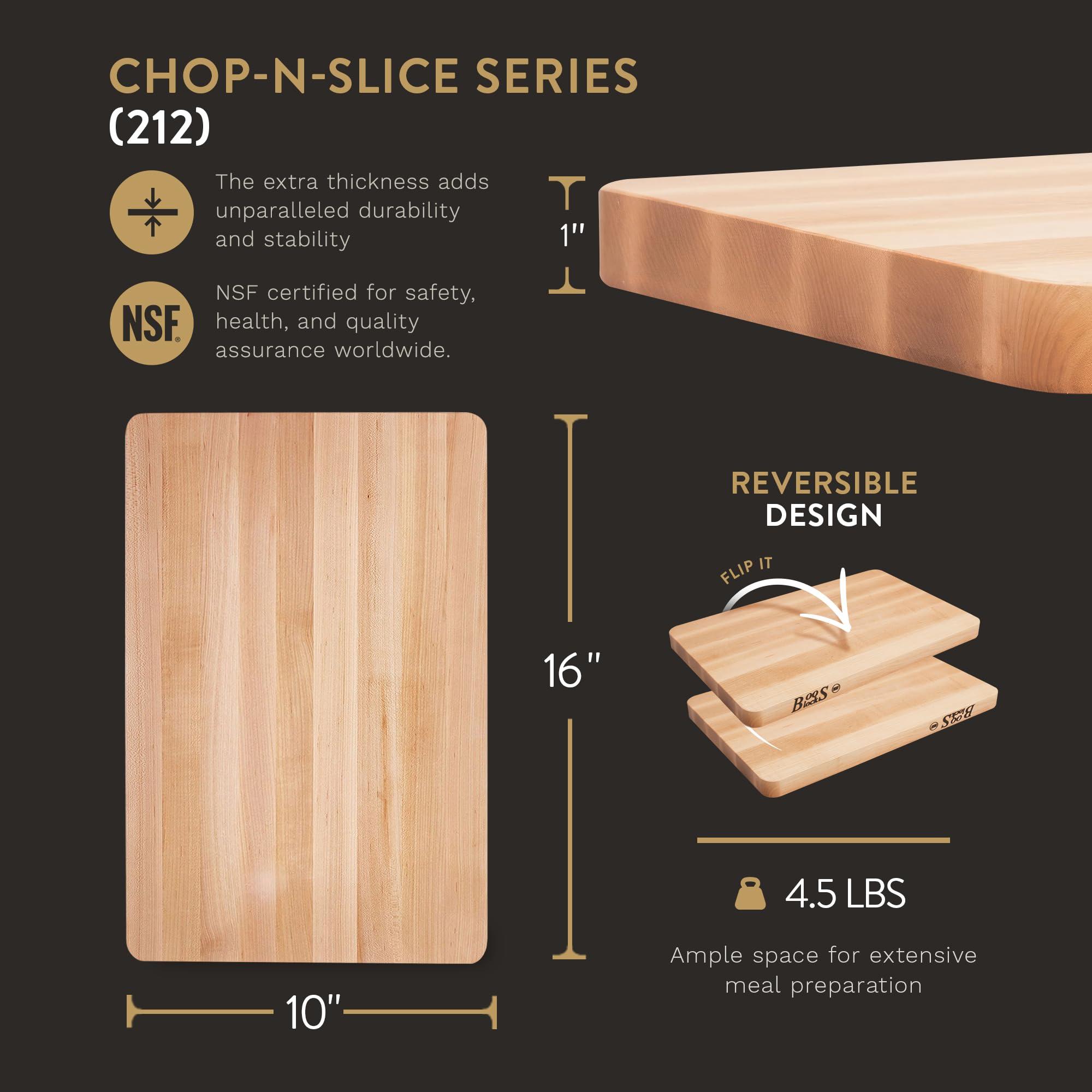 Boos Block Chop - N - Slice Reversible Wood Cutting Board | Zigeze