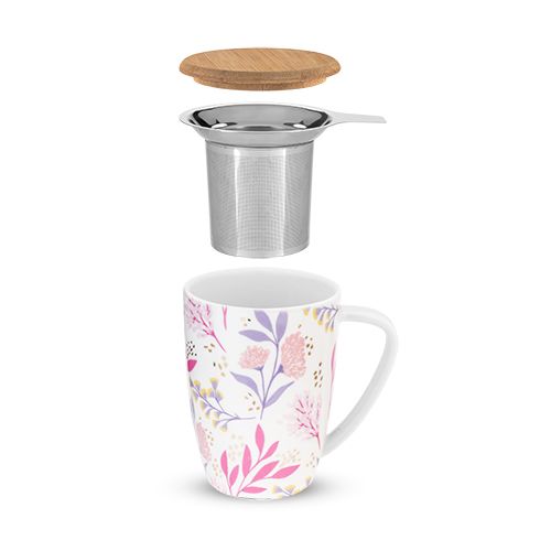 Botanical Bliss Ceramic Tea Mug & Infuser | Zigeze