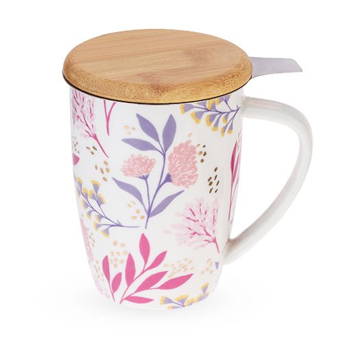 Botanical Bliss Ceramic Tea Mug & Infuser | Zigeze