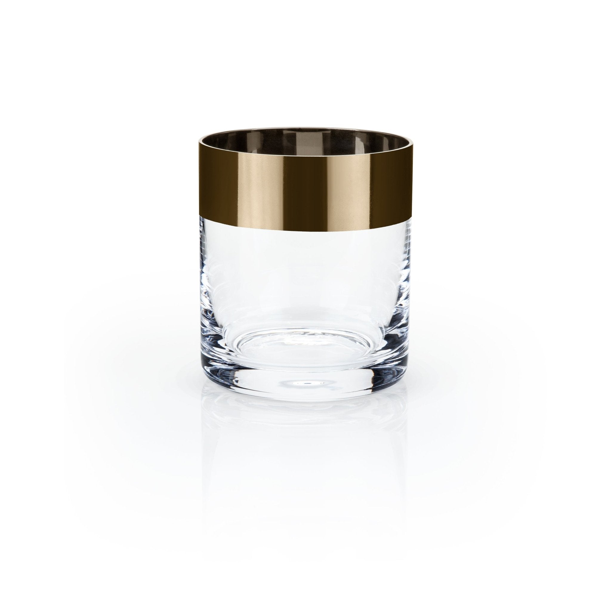 Bronze Rim Crystal Tumblers, Set of 2 | Zigeze