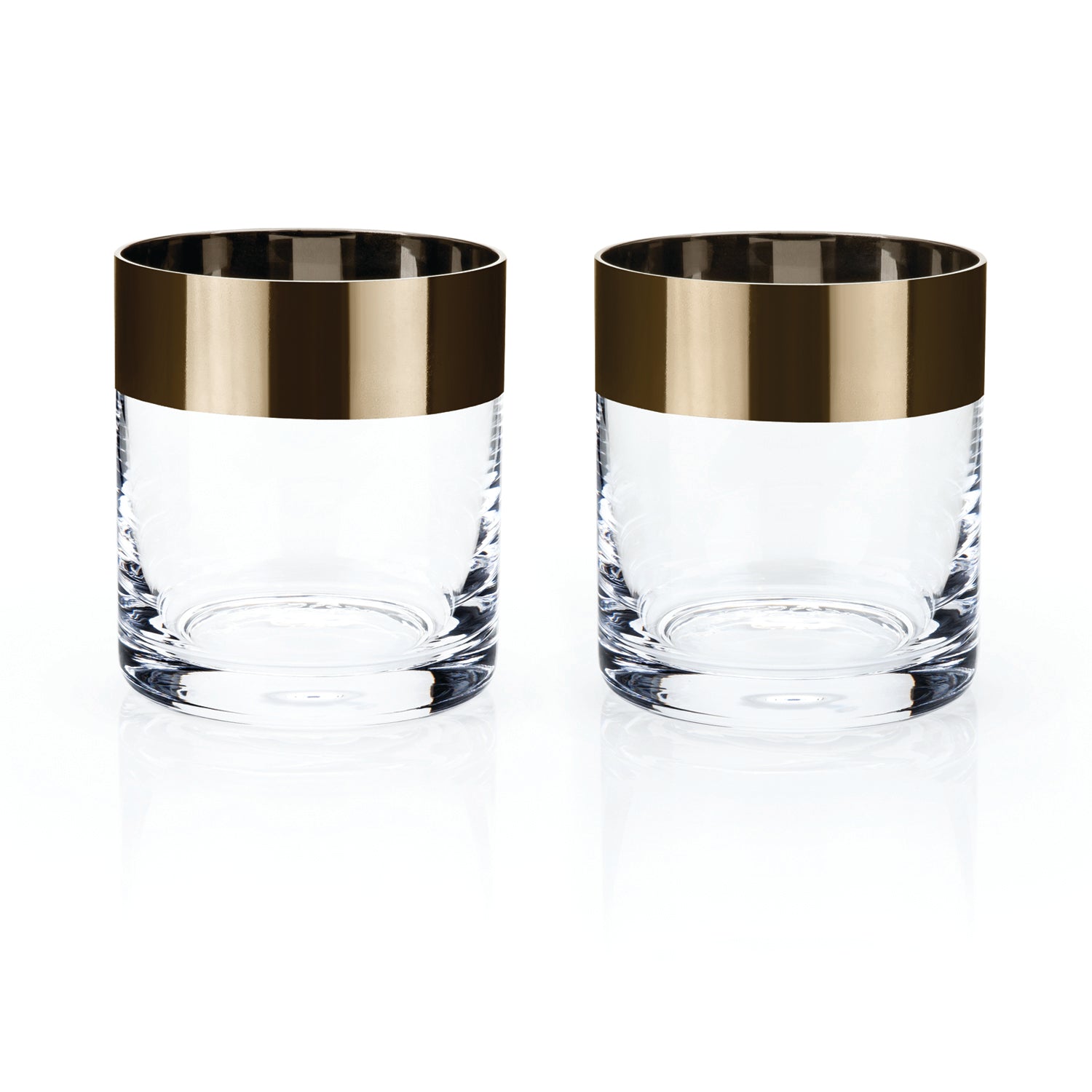 Bronze Rim Crystal Tumblers, Set of 2 | Zigeze