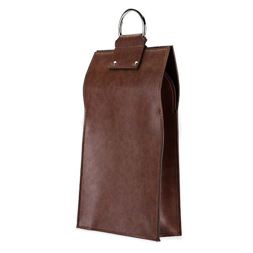 Brown Faux Leather Double - Bottle Wine Tote | Zigeze
