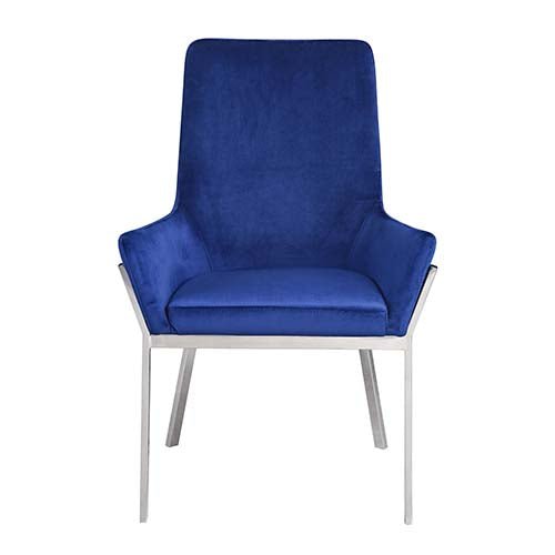 Cambrie Blue Velvet Side Chair (2 Pieces) | Zigeze