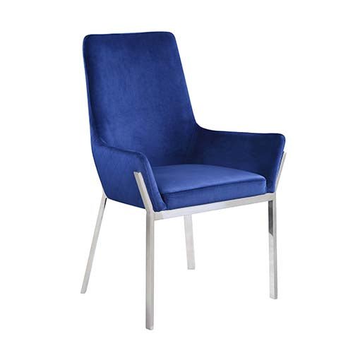 Cambrie Blue Velvet Side Chair (2 Pieces) | Zigeze