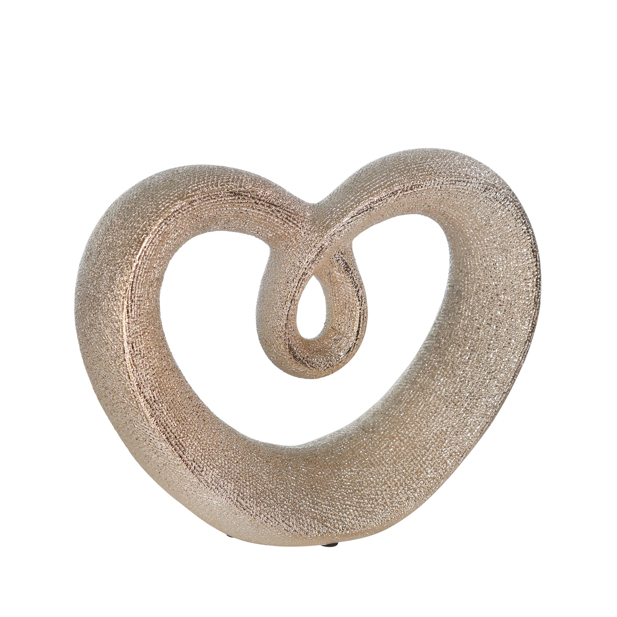 Ceramic 8" Beaded Heart Accent, Champagne | Zigeze