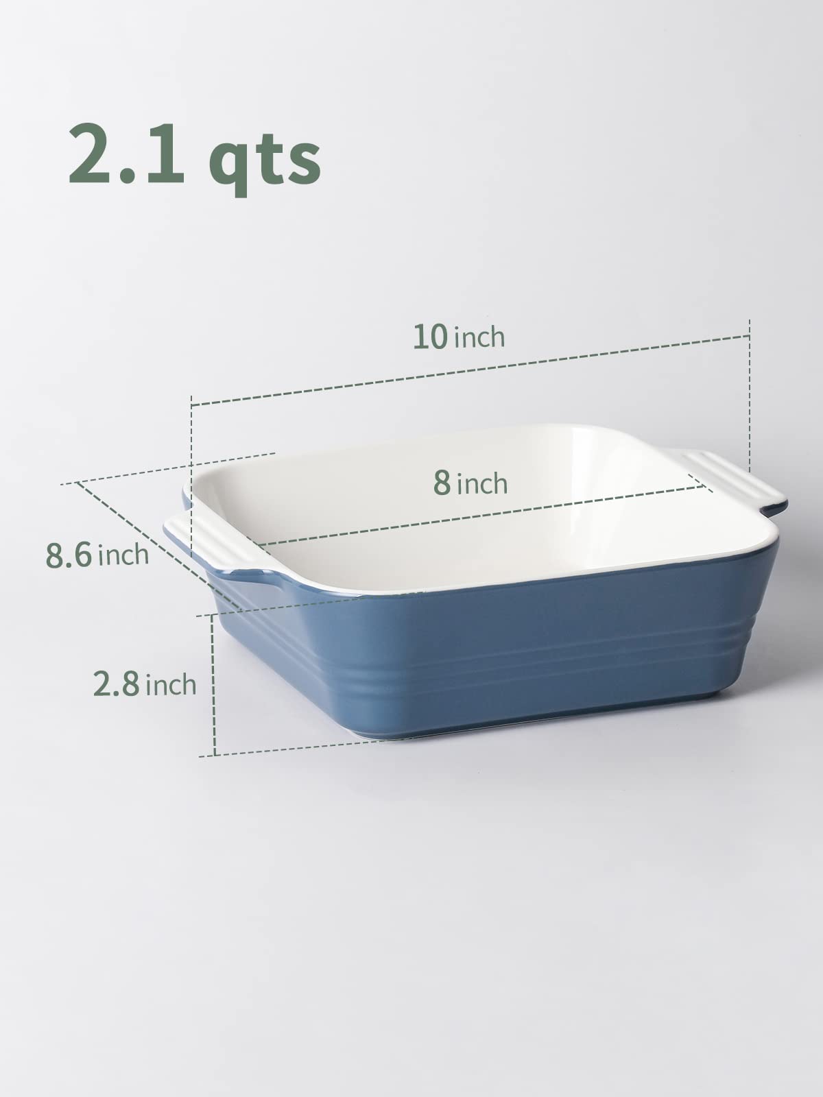 Ceramic 8 x 8 Square Casserole Baking Dish, Blue | Zigeze