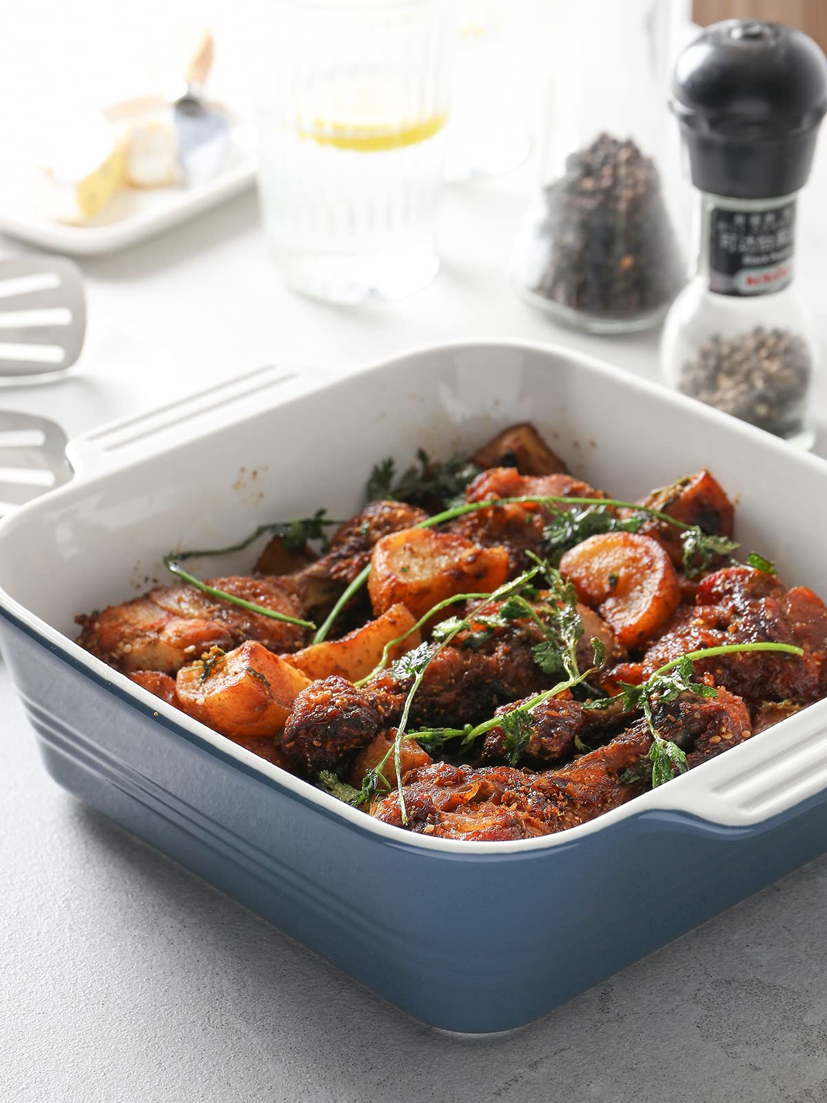 Ceramic 8 x 8 Square Casserole Baking Dish, Blue | Zigeze