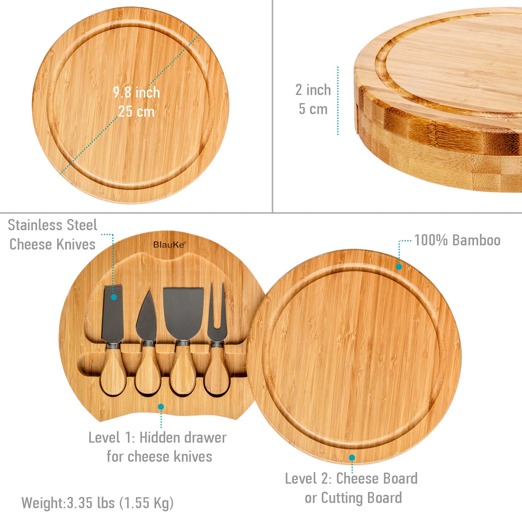 Cheese and Charcuterie Board and Knife Set | Zigeze