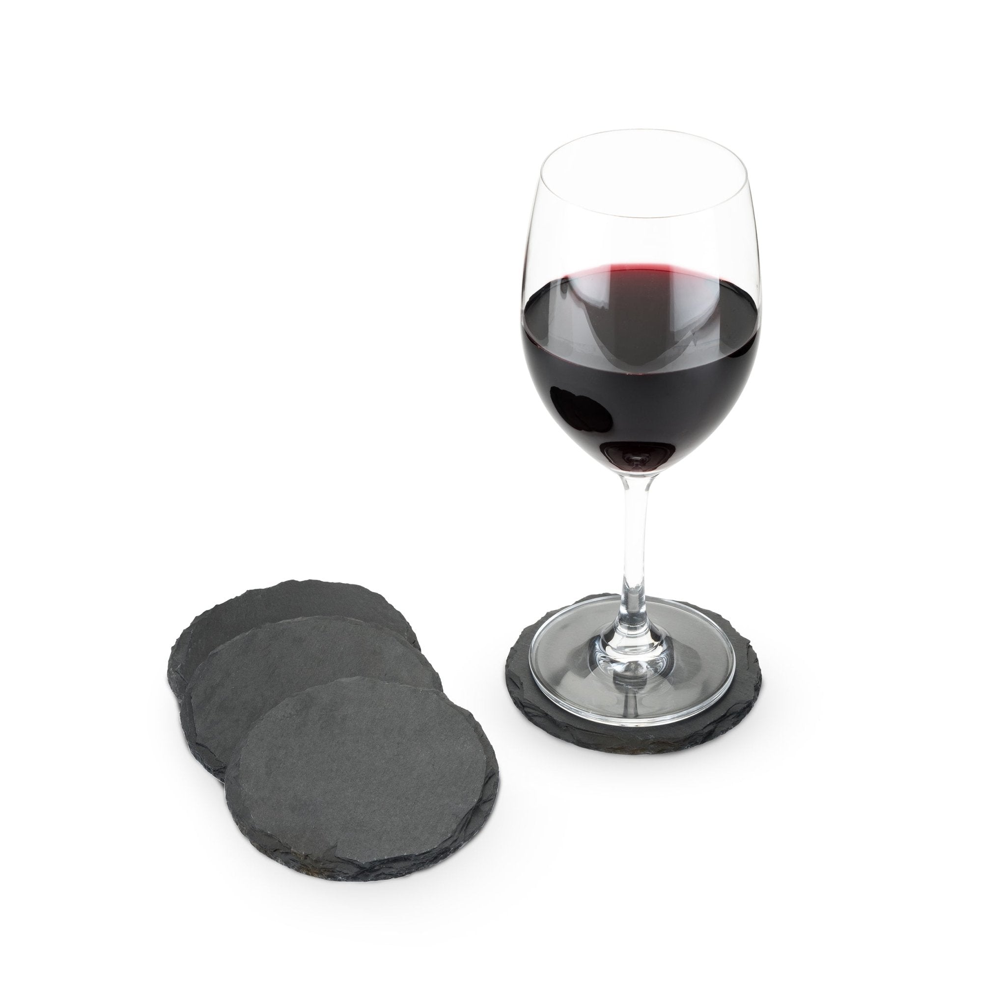 Circle Natural Slate Coasters, Set of 4 | Zigeze