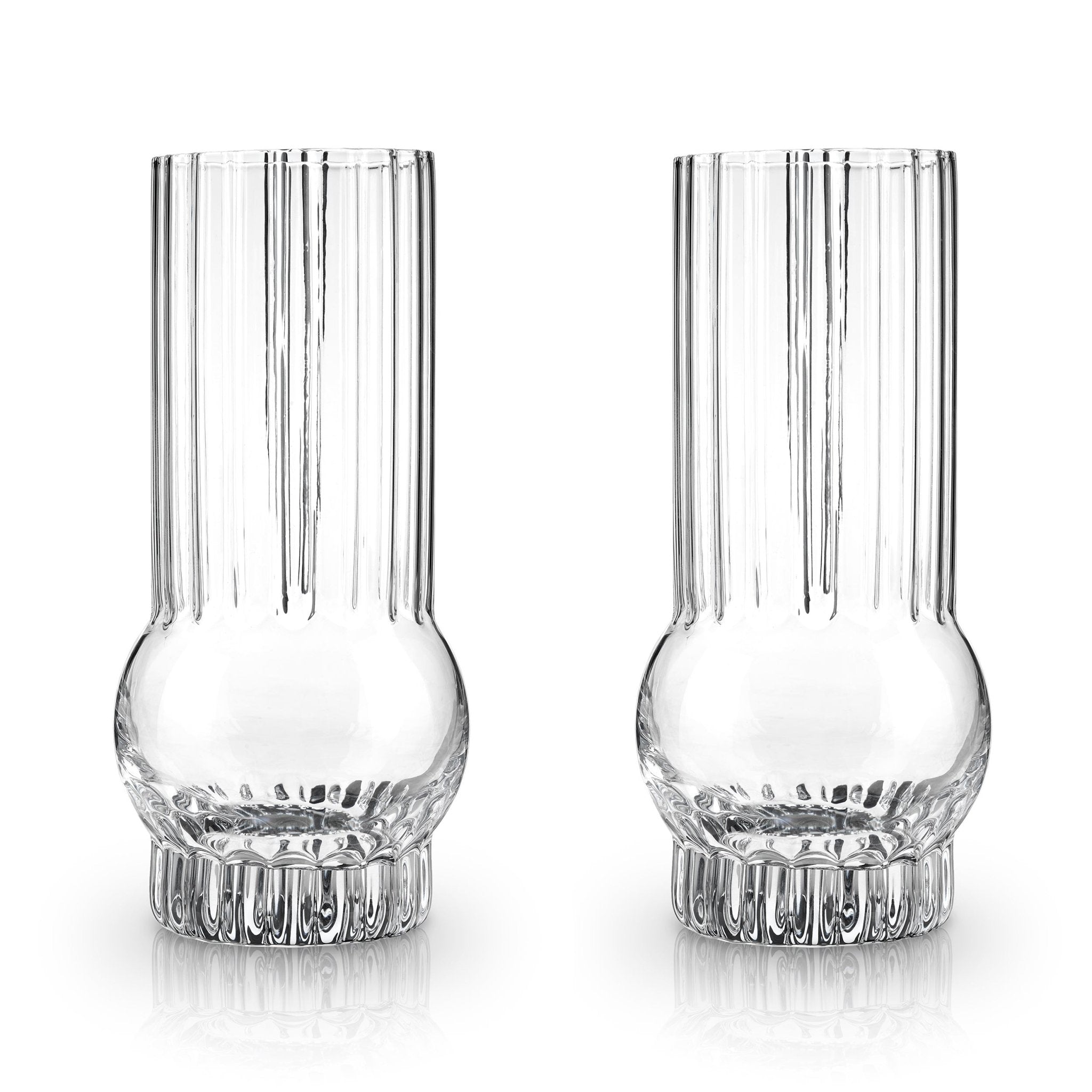 Deco Crystal Highball Glasses, Set of 2 | Zigeze