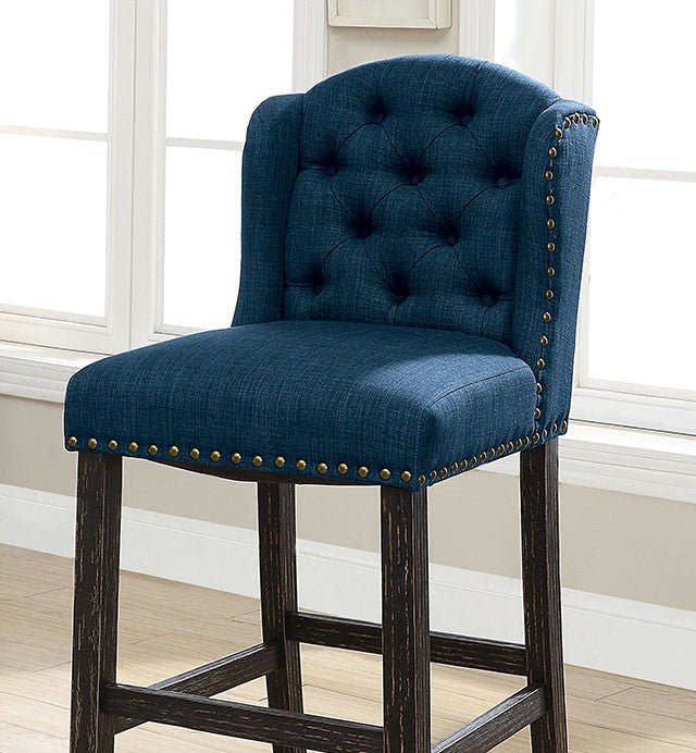 Elda Rustic Blue Bar Height Chair (Set of 2) | Zigeze