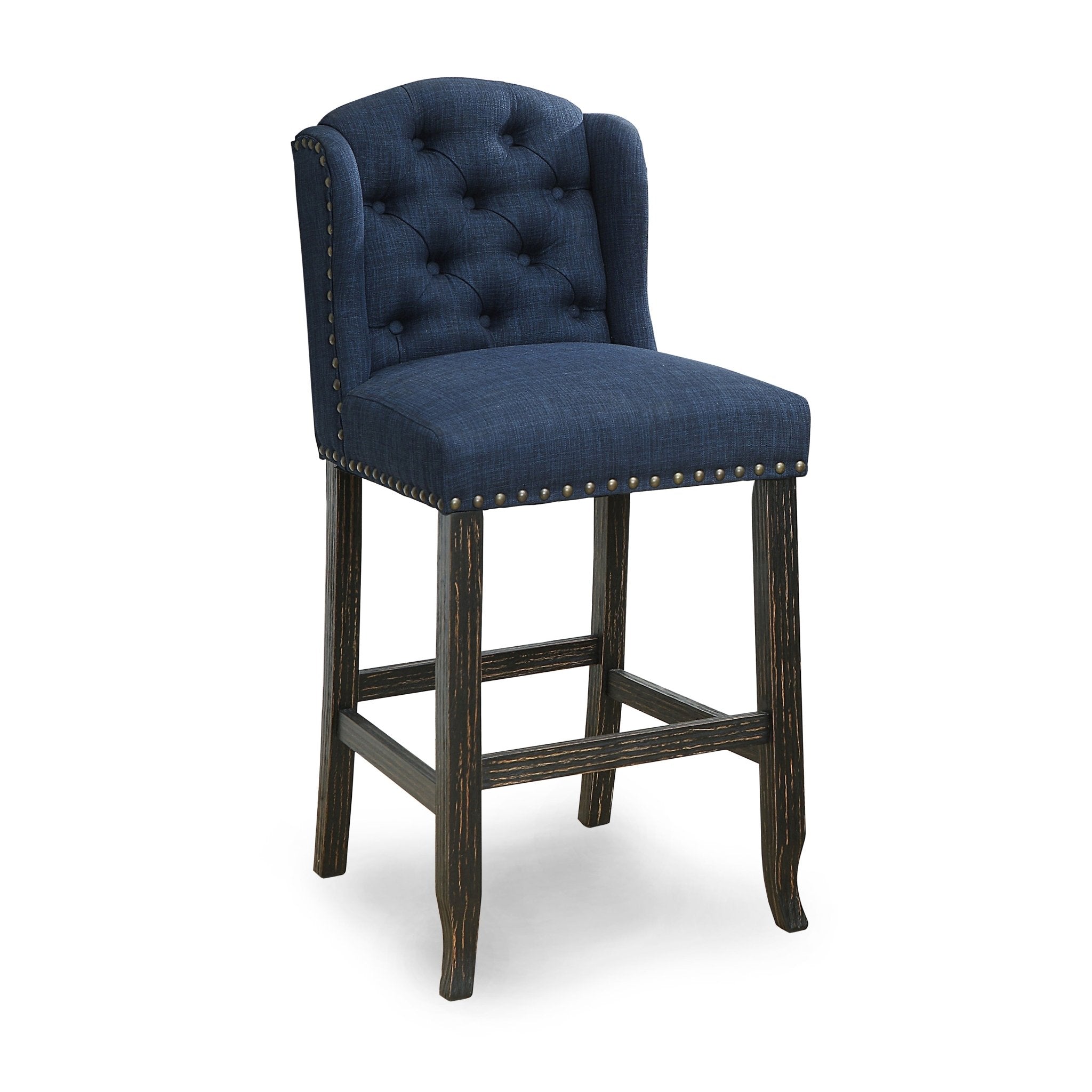 Elda Rustic Blue Bar Height Chair (Set of 2) | Zigeze