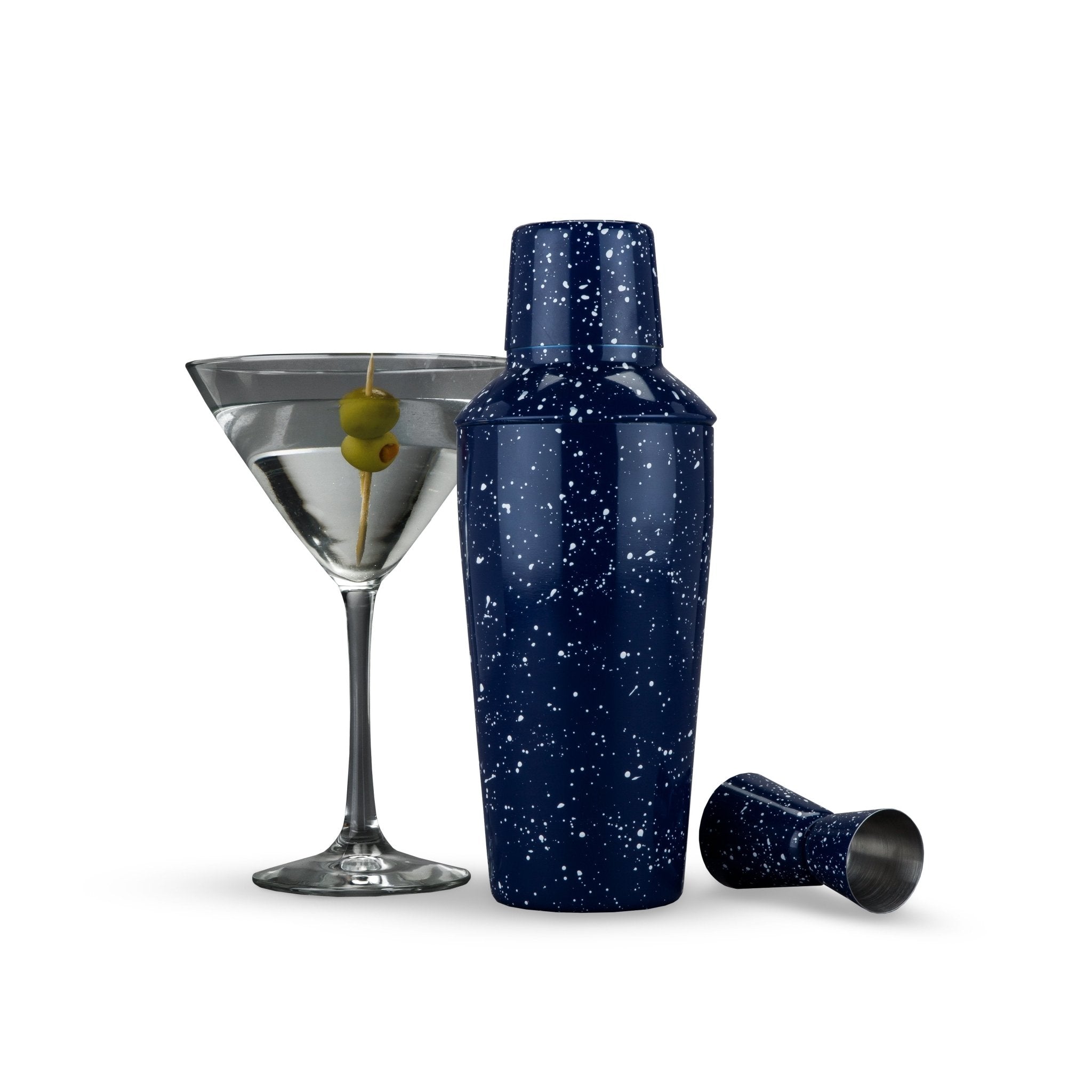 Enamel Cocktail Shaker and Jigger Set | Zigeze