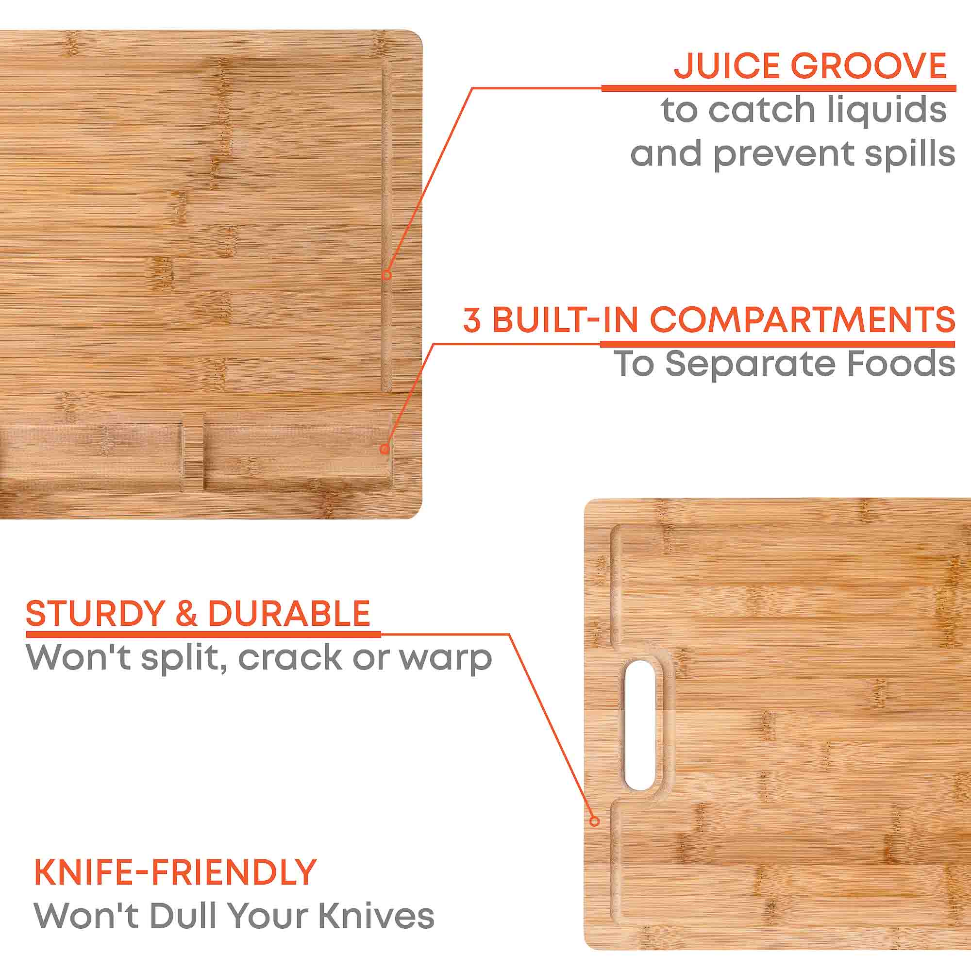 Extra Large Bamboo Cutting and Serving Board | Zigeze