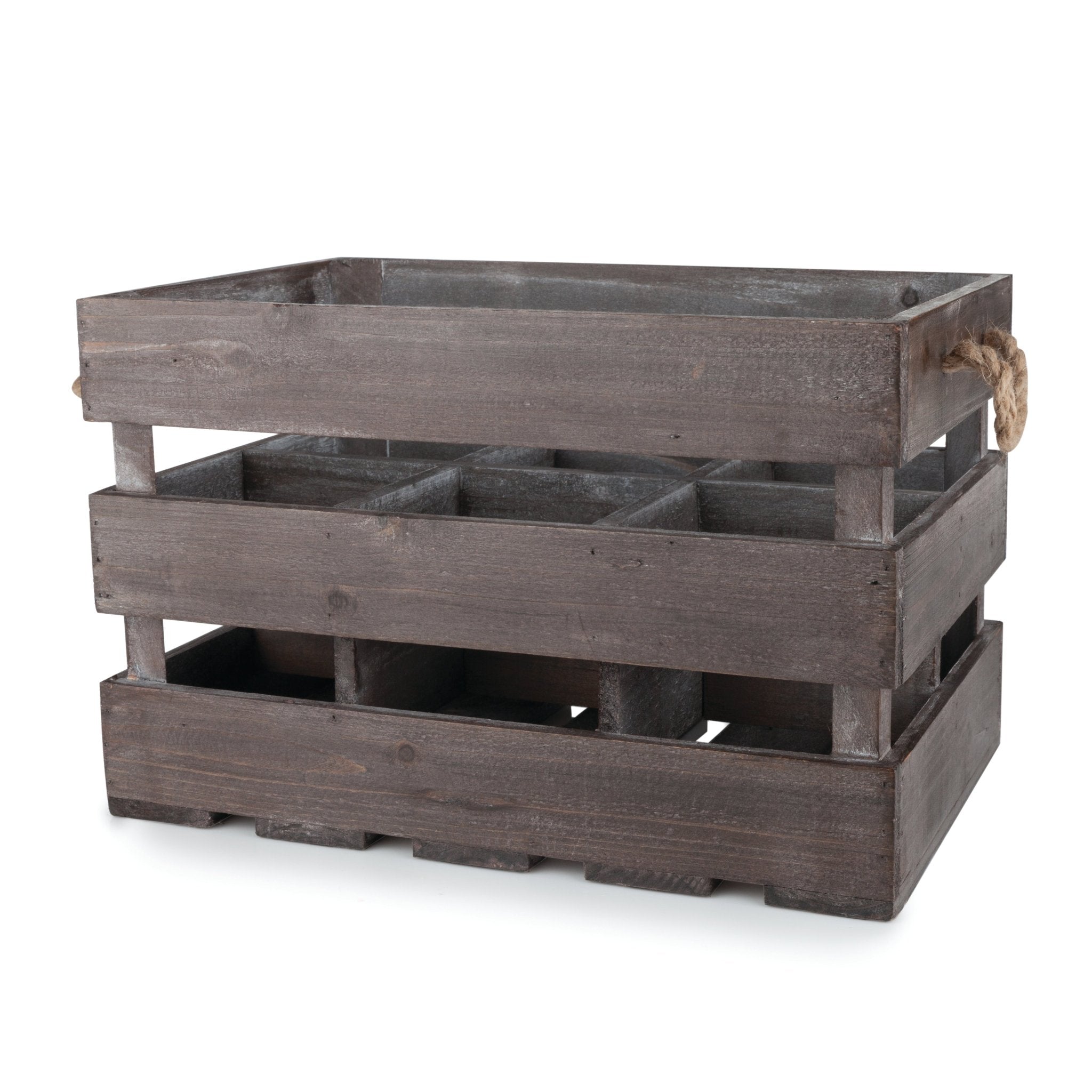Farmhouse Design Wooden 6 - Bottle Crate | Zigeze