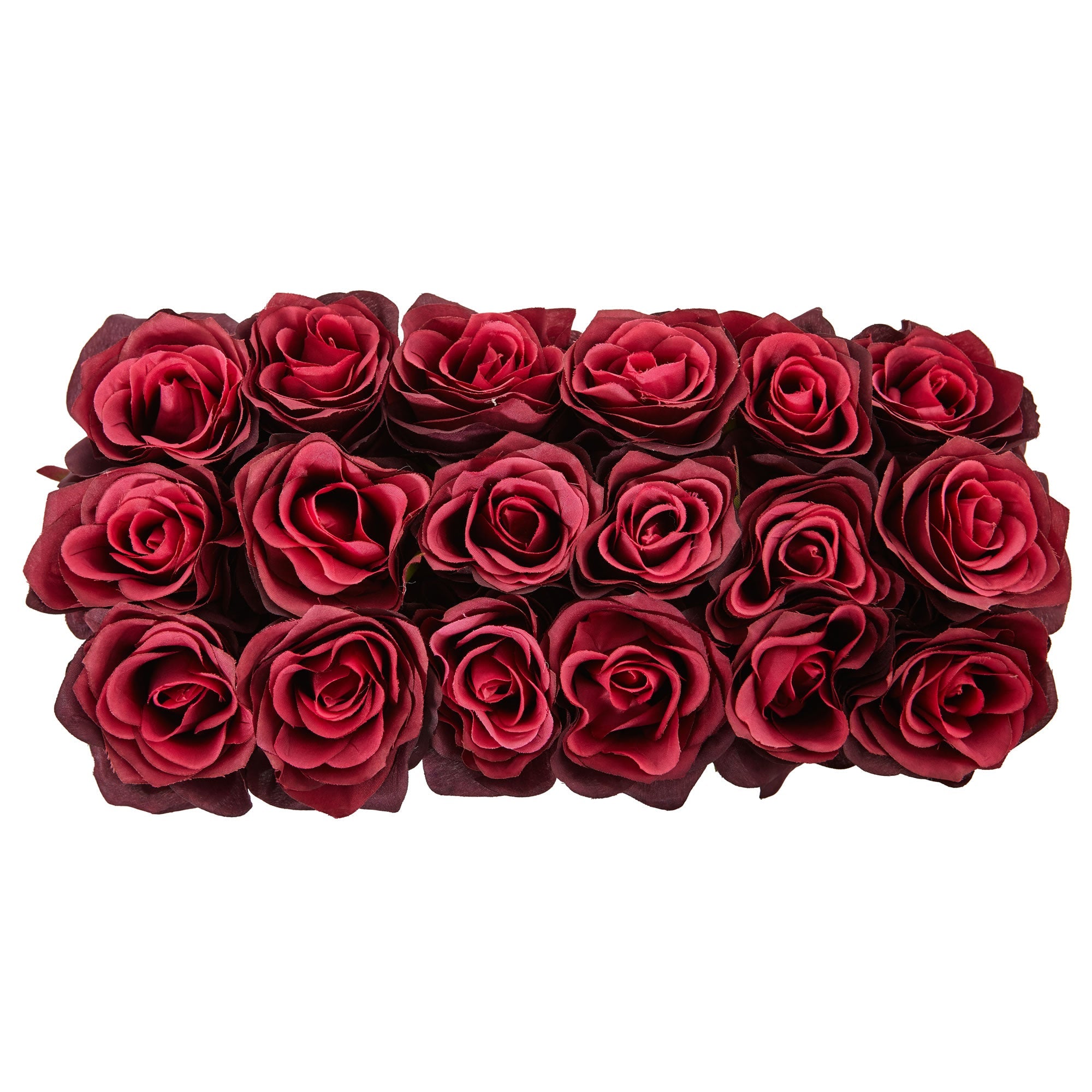 Faux Burgundy Roses in Rectangular Planter | Zigeze