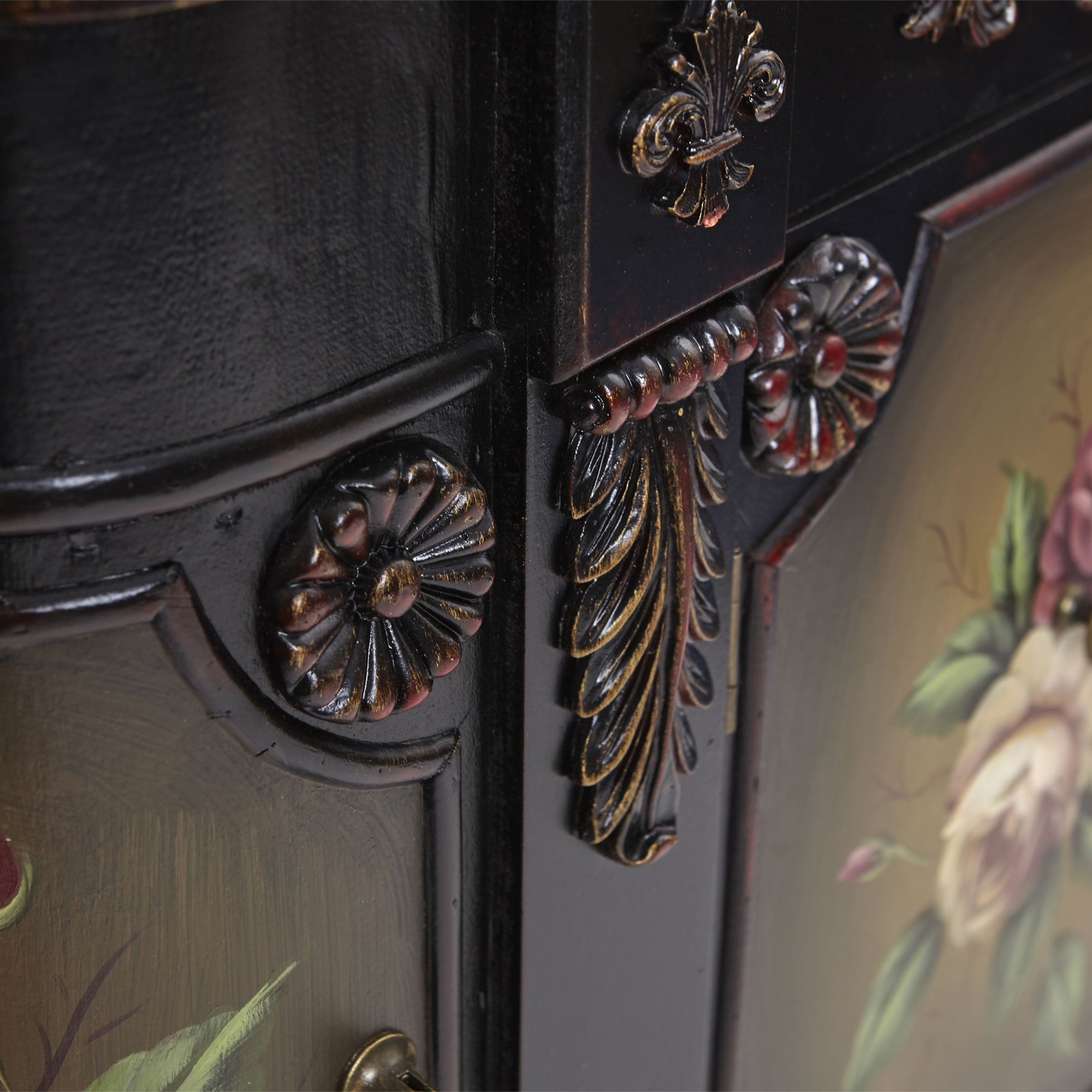 French Vintage Style Floor Cabinet in Brown | Zigeze