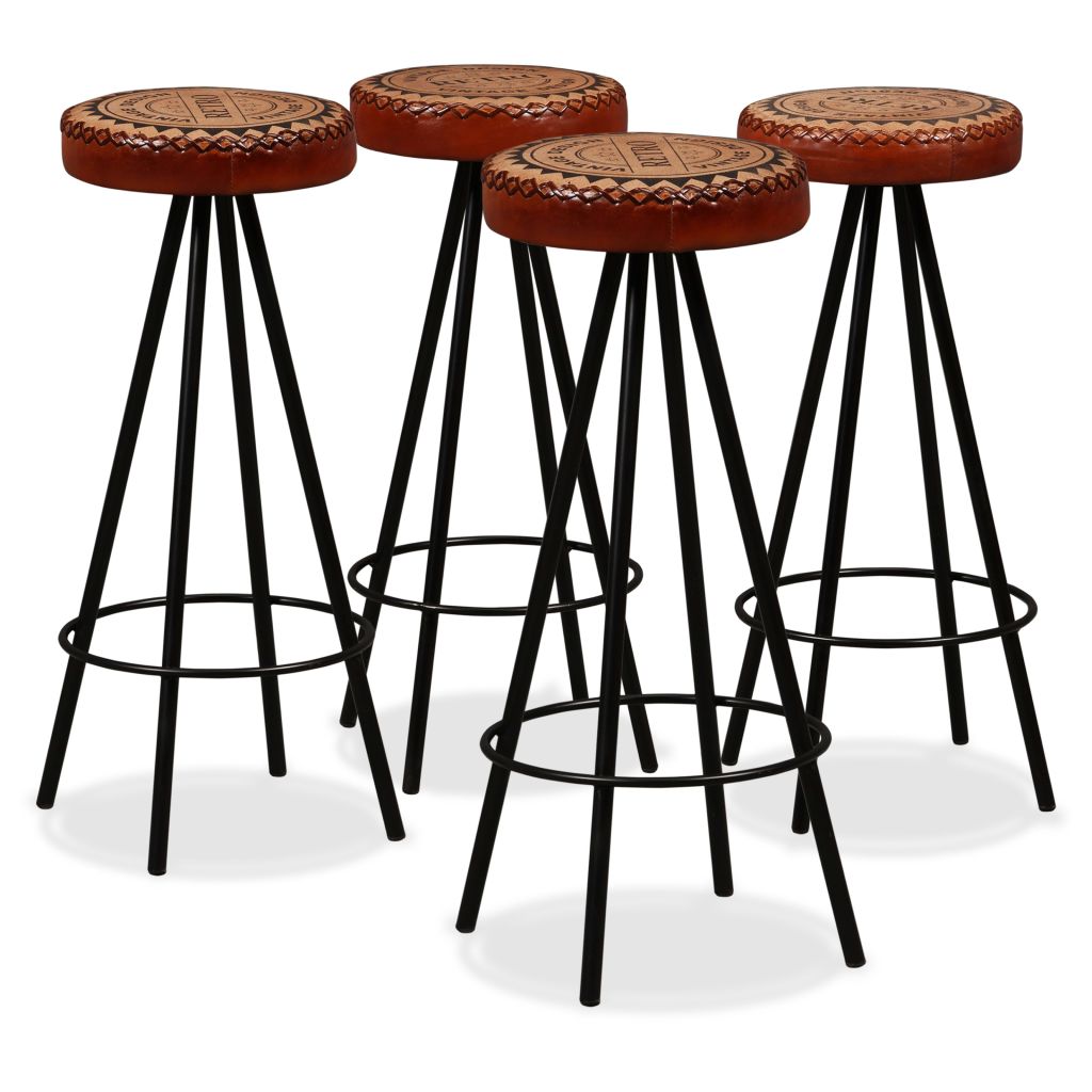 Genuine Leather Bar Stools 2 pcs | Zigeze