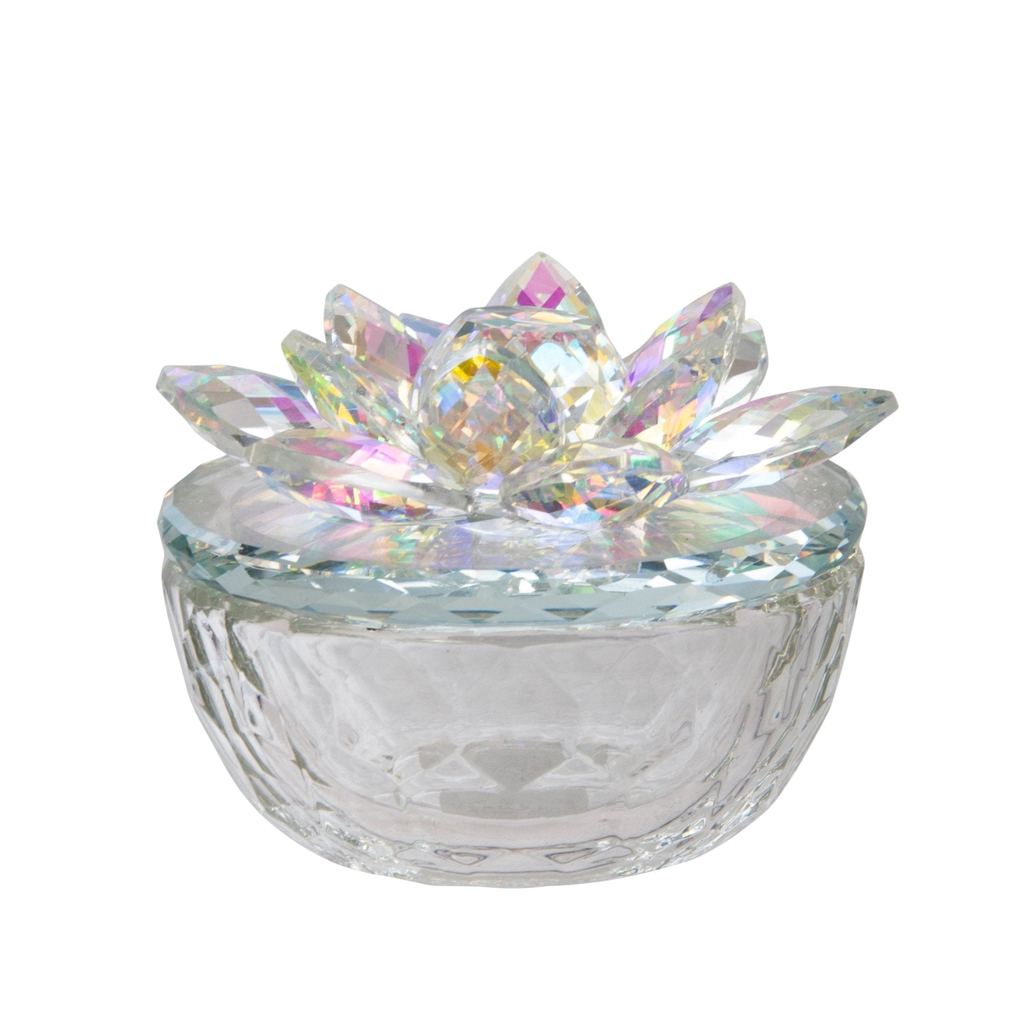 Glass Trinket Box Clear with Rainbow | Zigeze