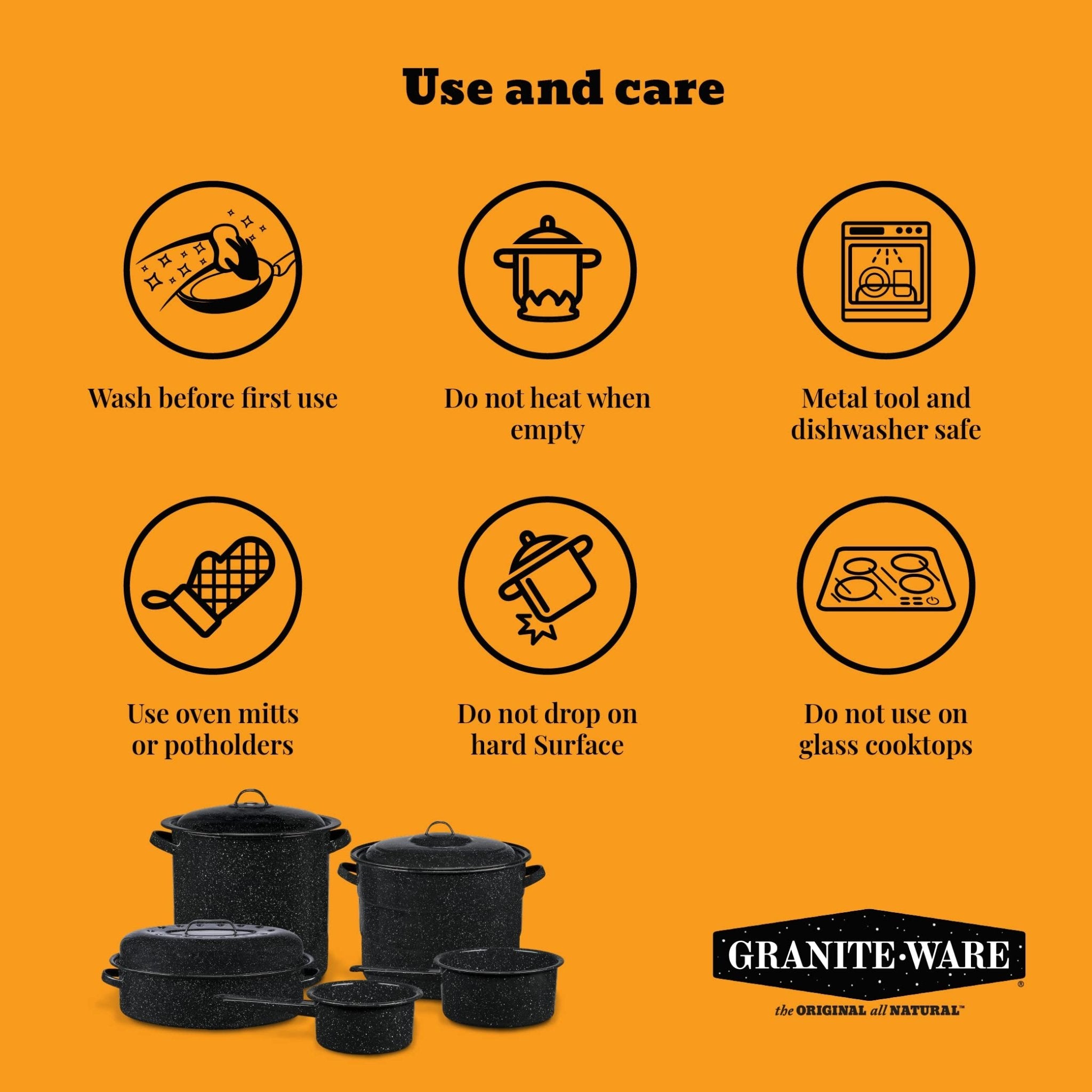 Granite Ware 15 - Inch Covered Oval Roaster, Black | Zigeze