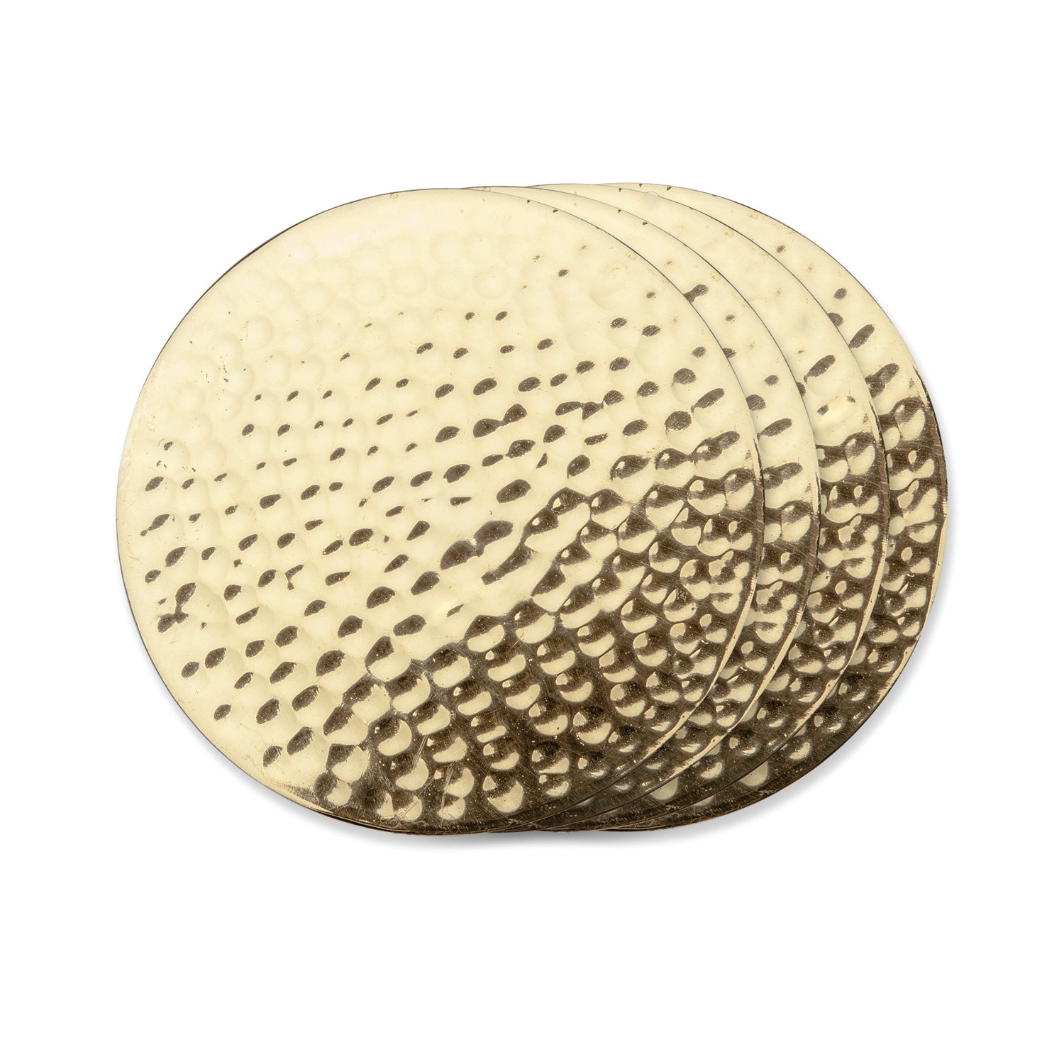 Hammered Brass Coasters, Set of 4 | Zigeze